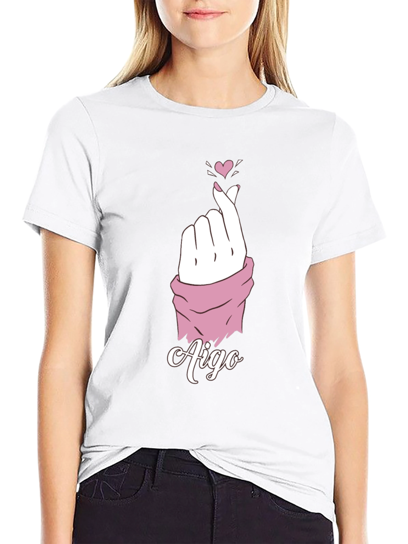 Aigo Heart Fingers Black T-Shirt