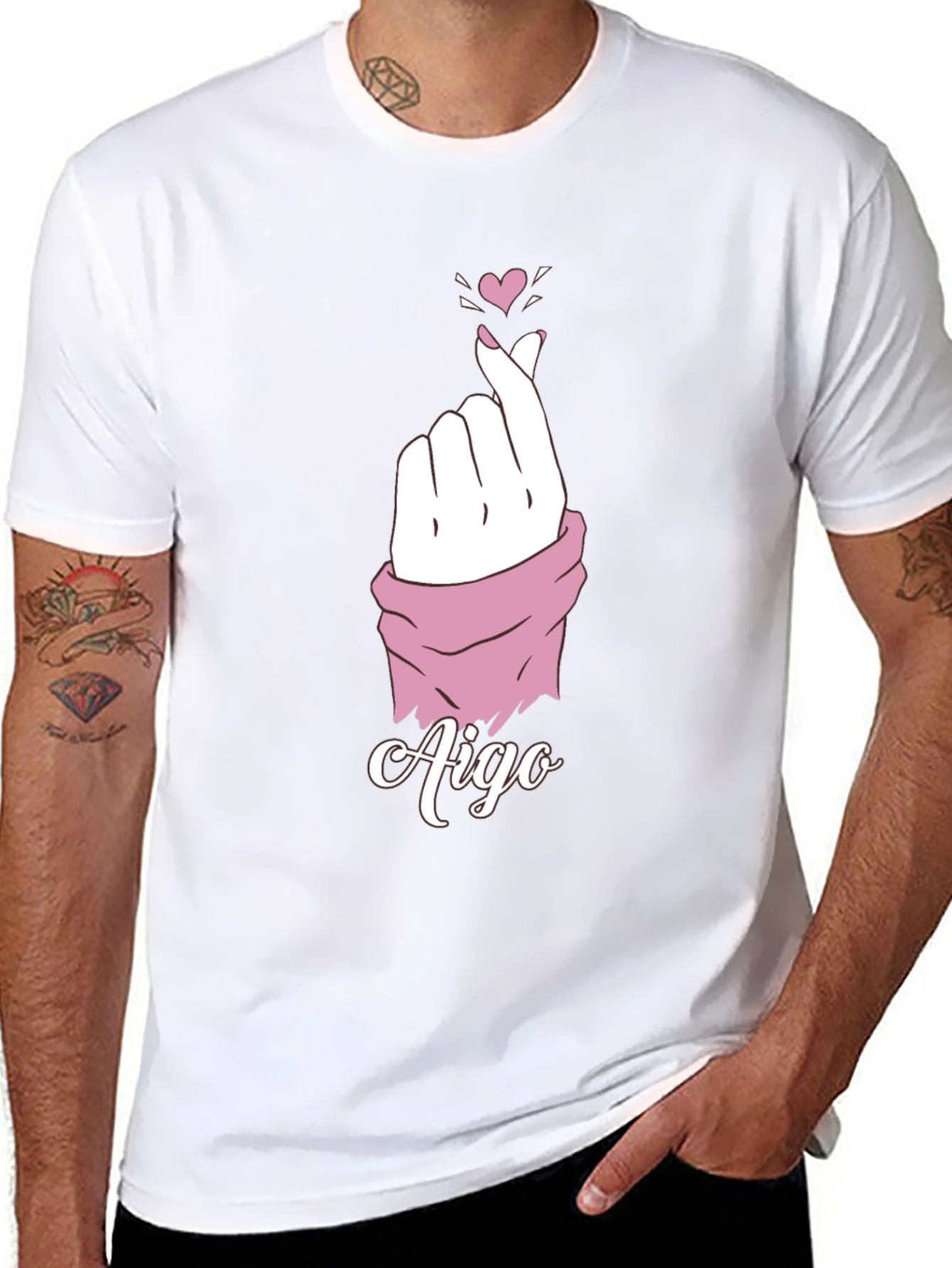 Aigo Heart Fingers Black T-Shirt