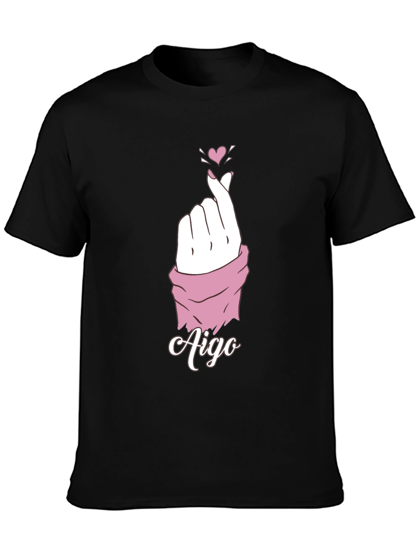 Aigo Heart Fingers Black T-Shirt
