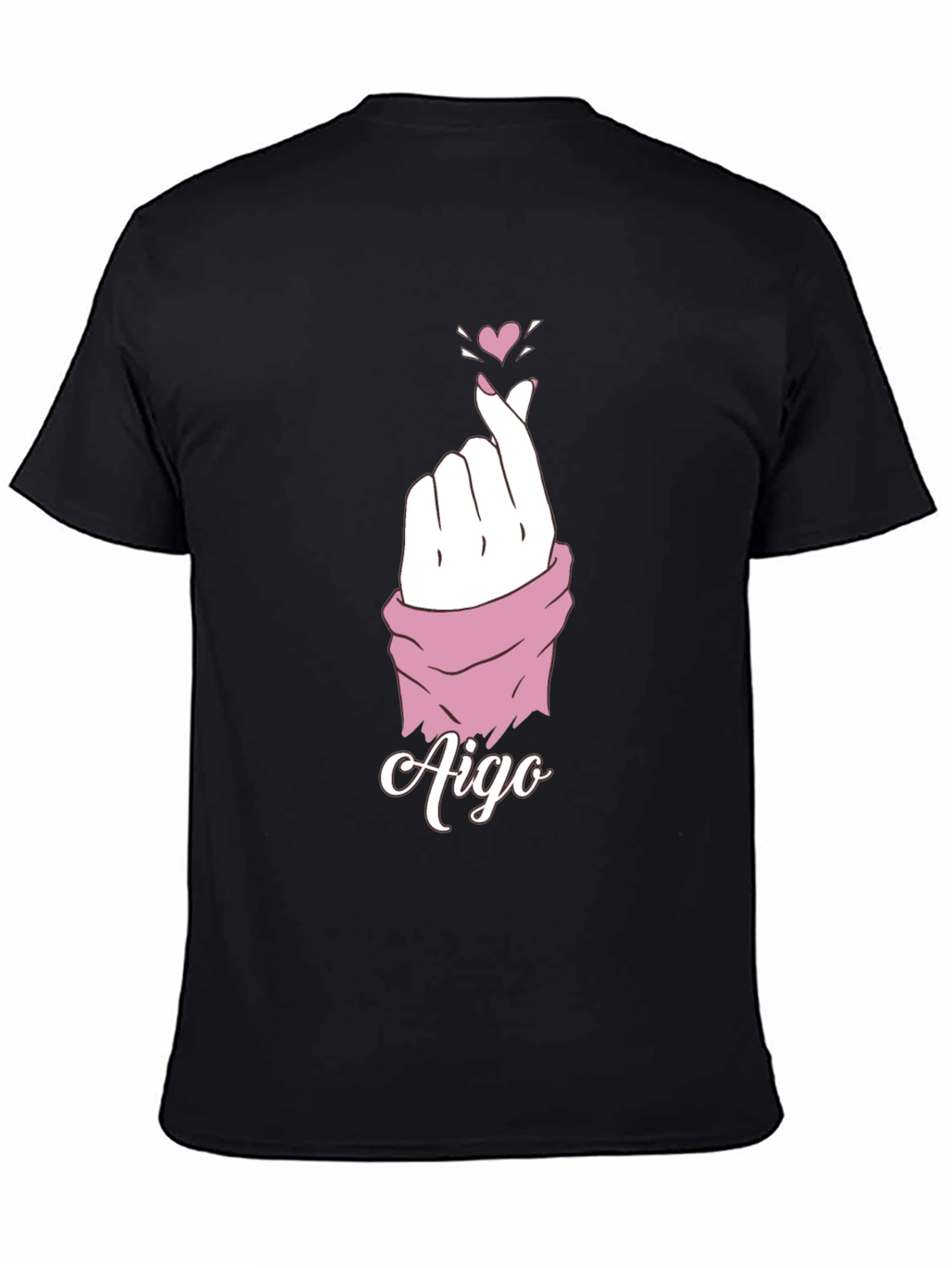 Aigo Heart Fingers Black T-Shirt