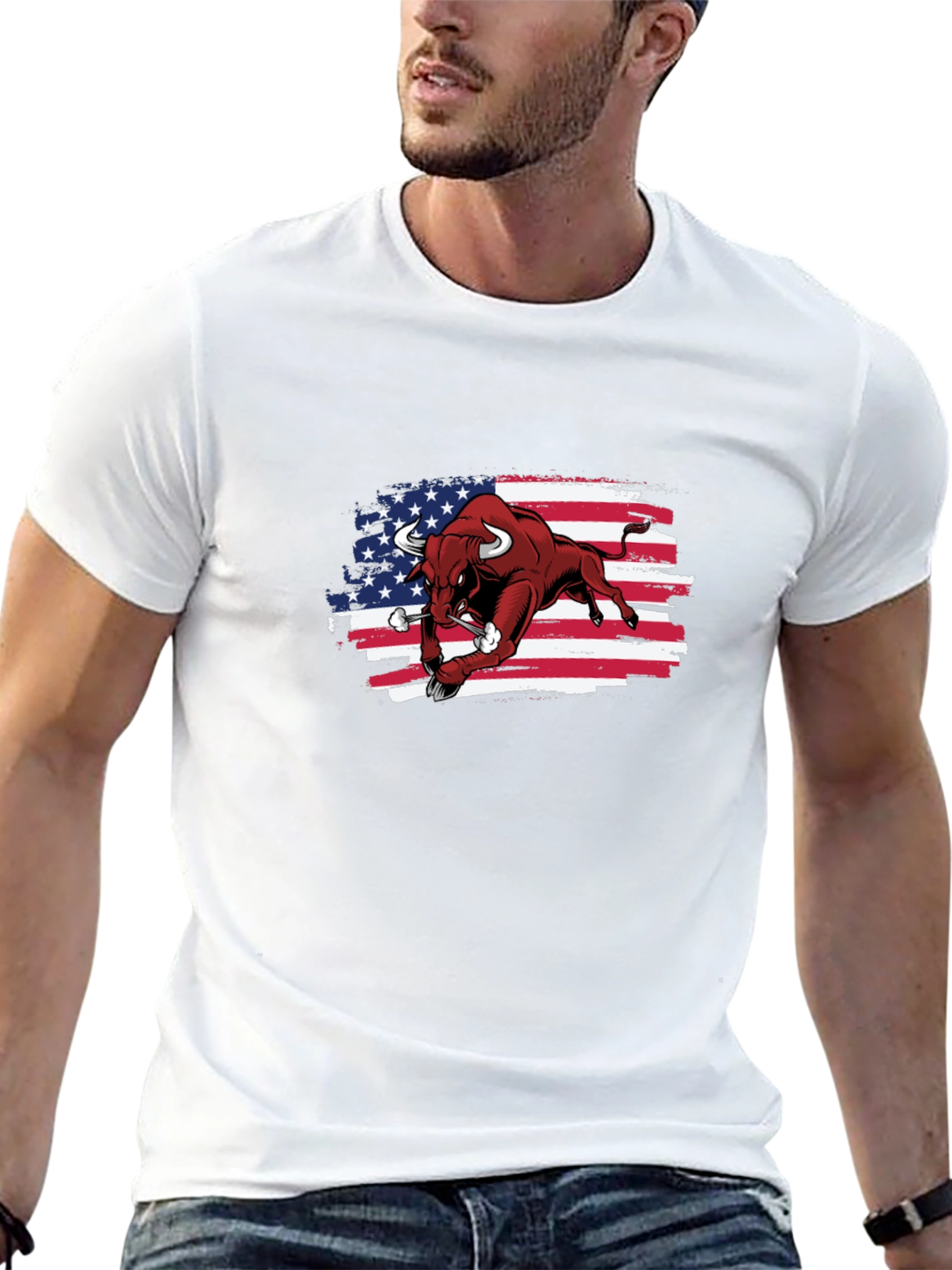 American Bull T-Shirt - Patriotic USA Design