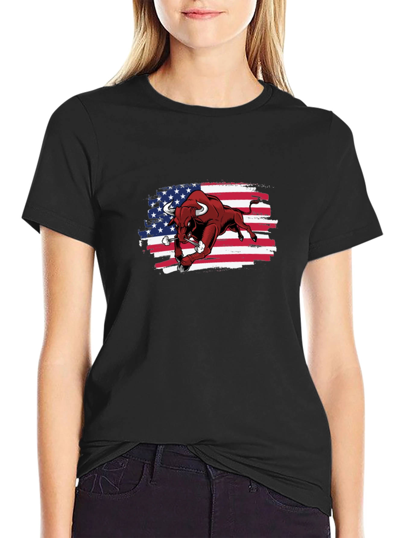 American Bull T-Shirt - Patriotic USA Design