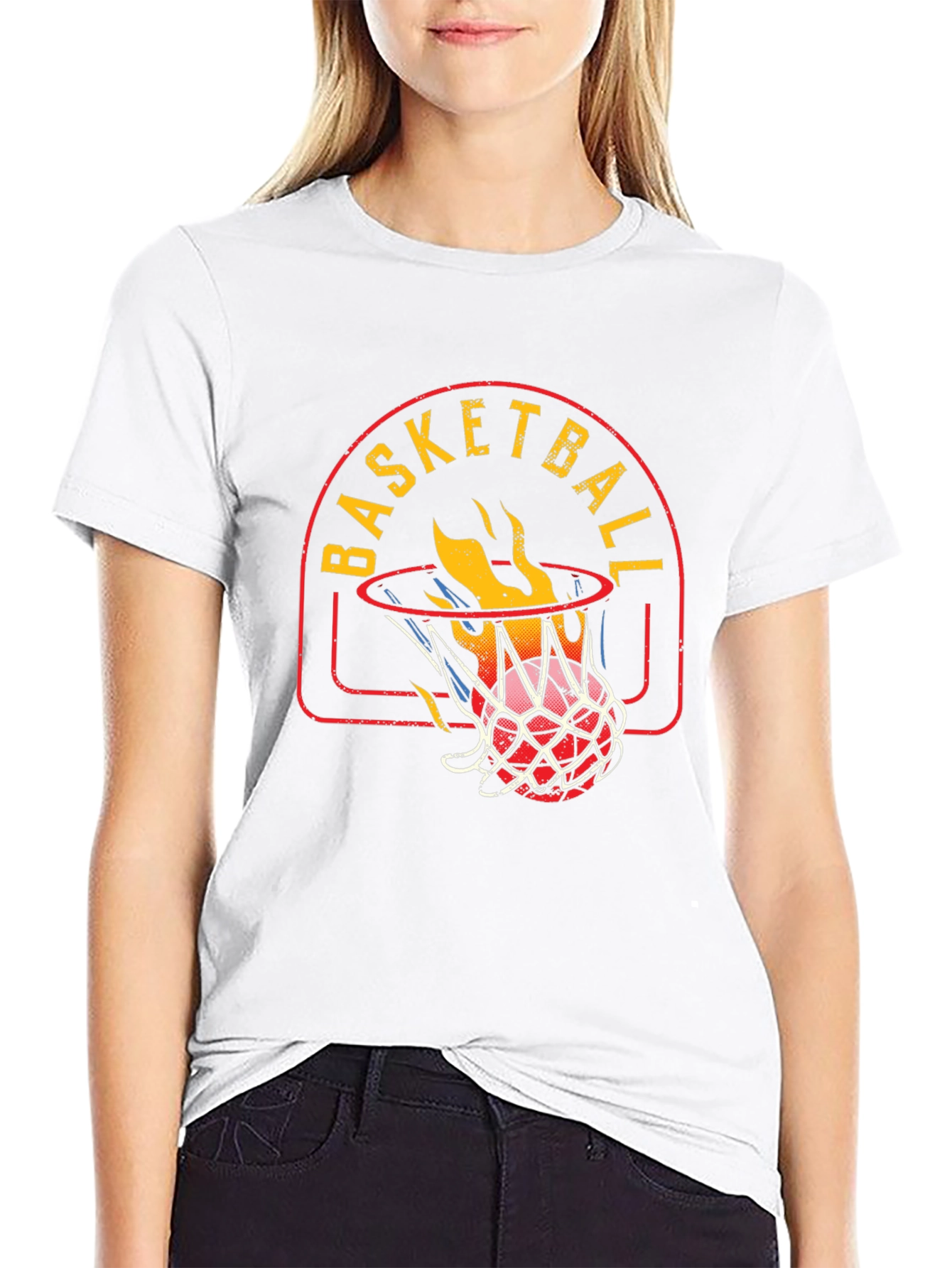Flaming Basketball Graphic Tee