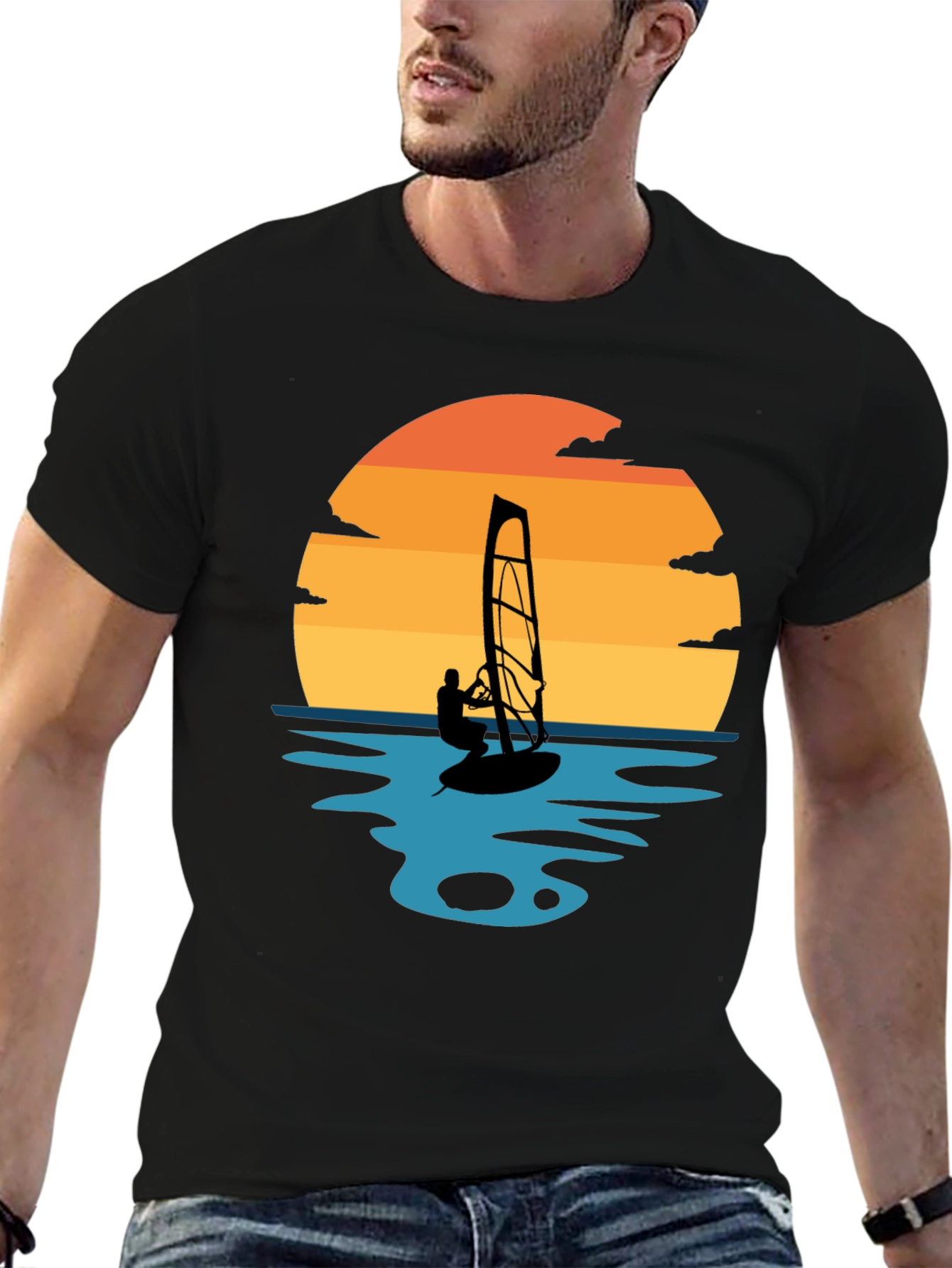 Windsurfing Sunset Graphic Tee - Coastal Vibes