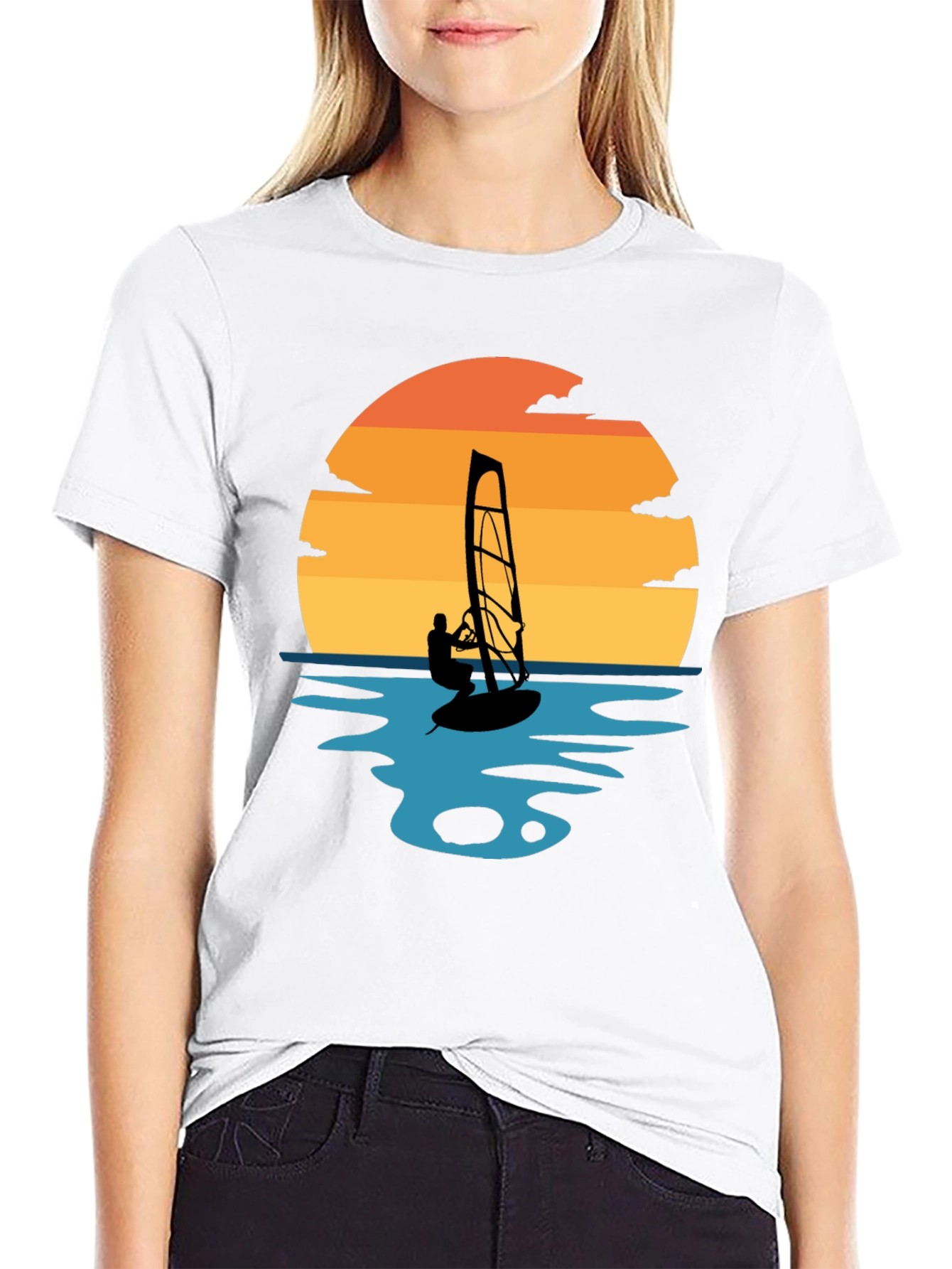 Windsurfing Sunset Graphic Tee - Coastal Vibes
