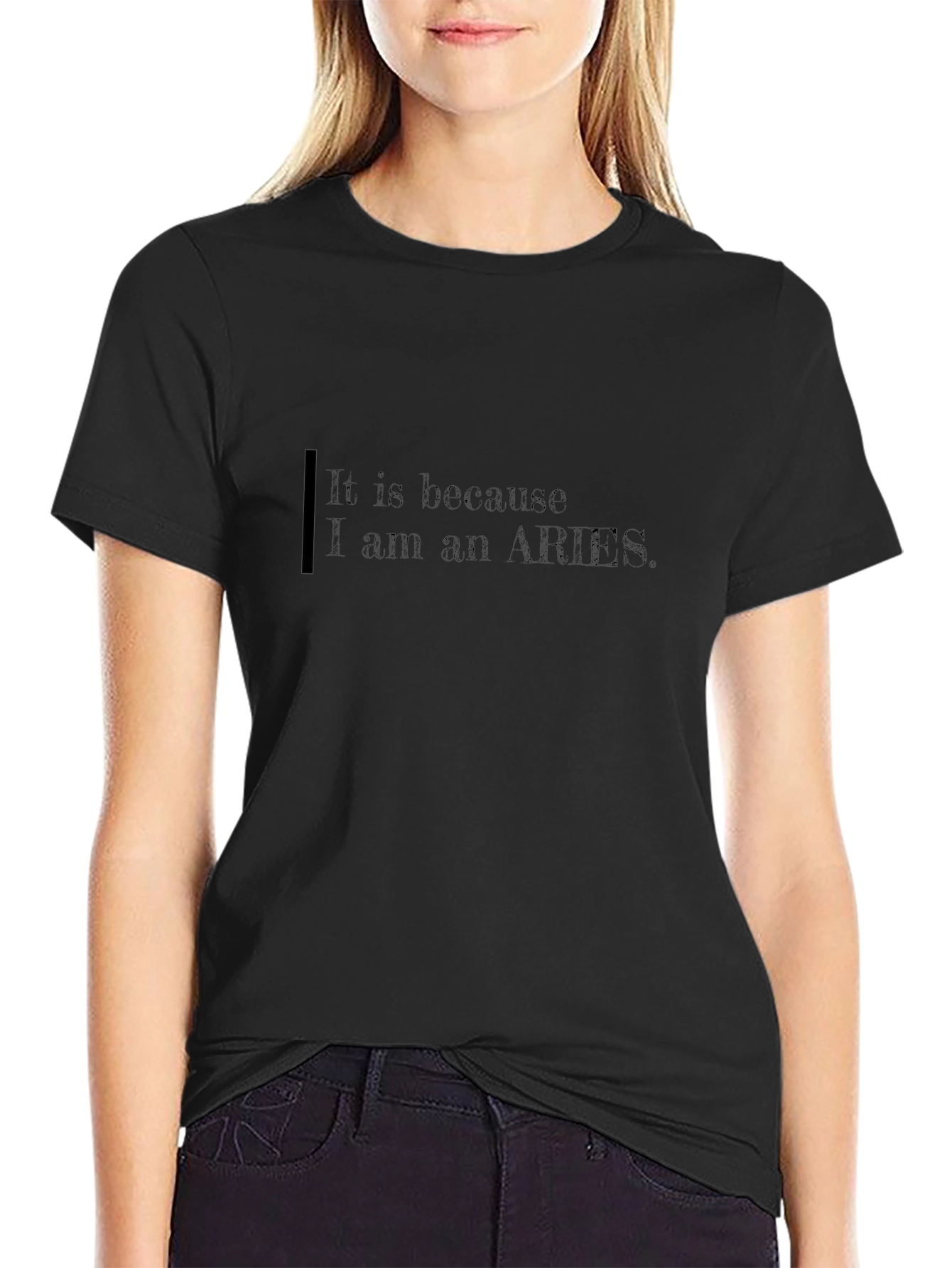 Aries Zodiac Graphic T-Shirt - Black