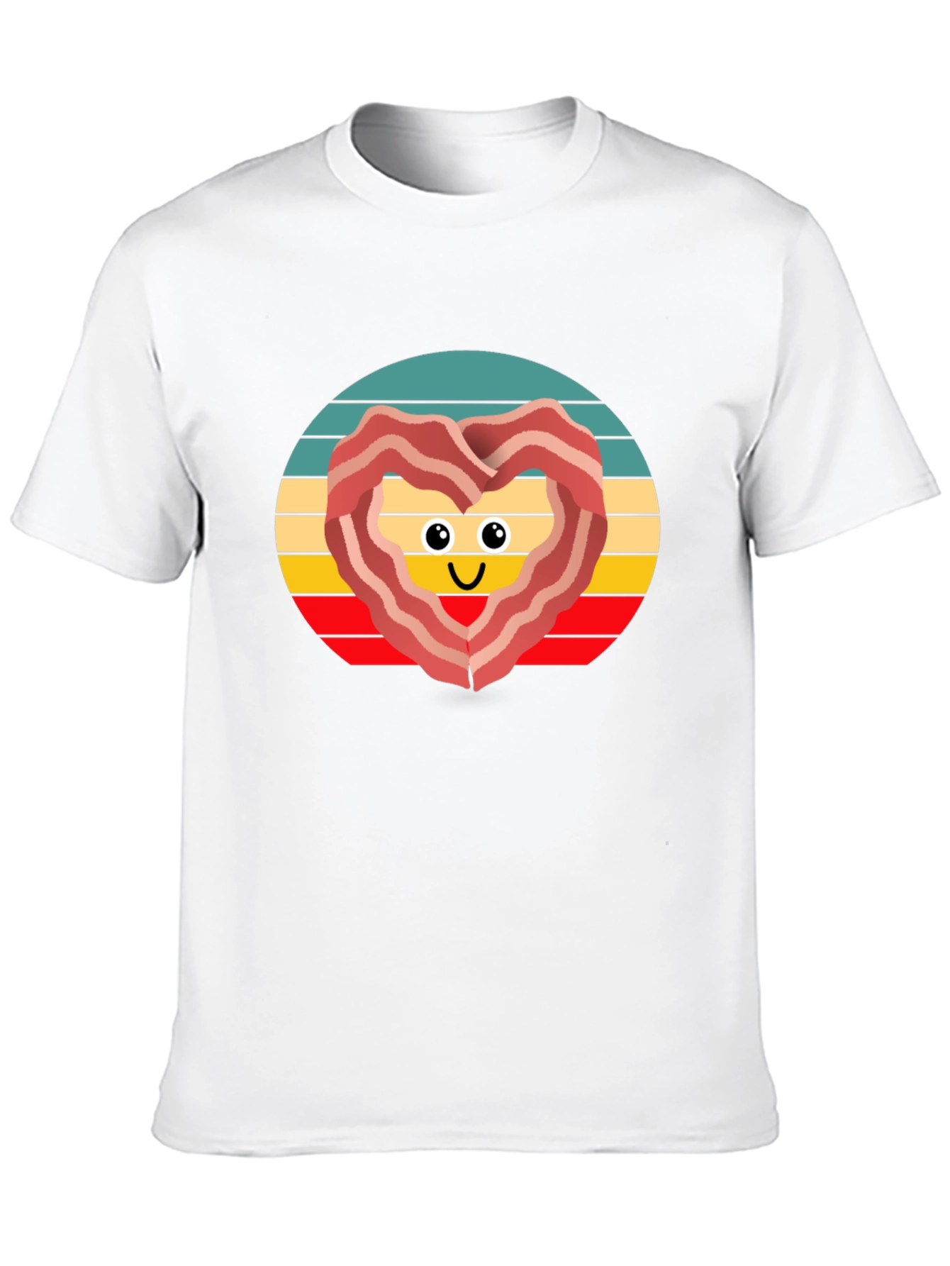 Bacon Heart Retro T-Shirt - Foodie Fun!