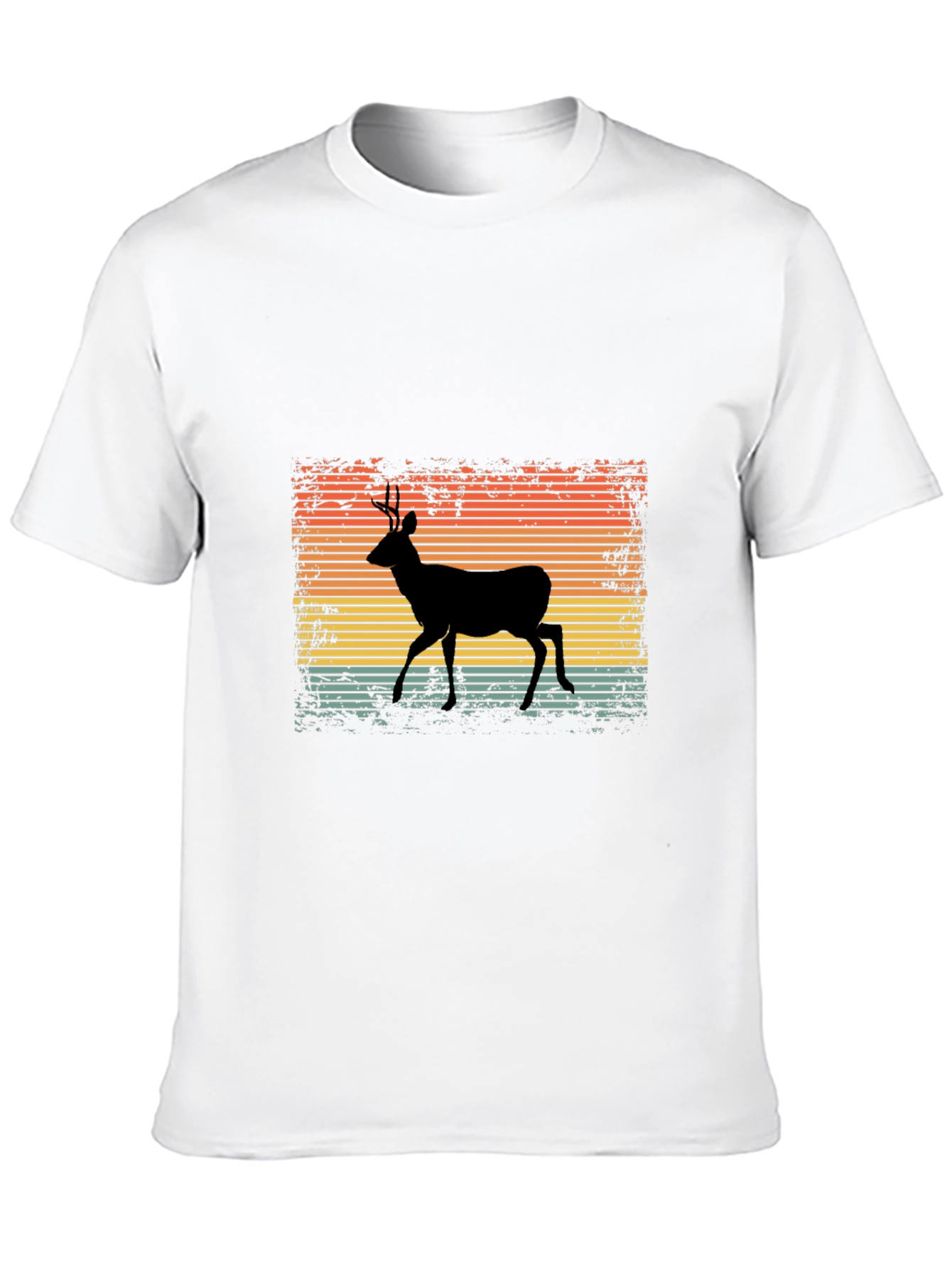 Retro Deer Graphic Tee - Black