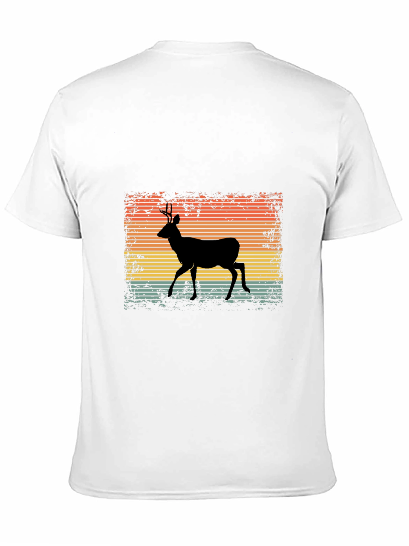 Retro Deer Graphic Tee - Black