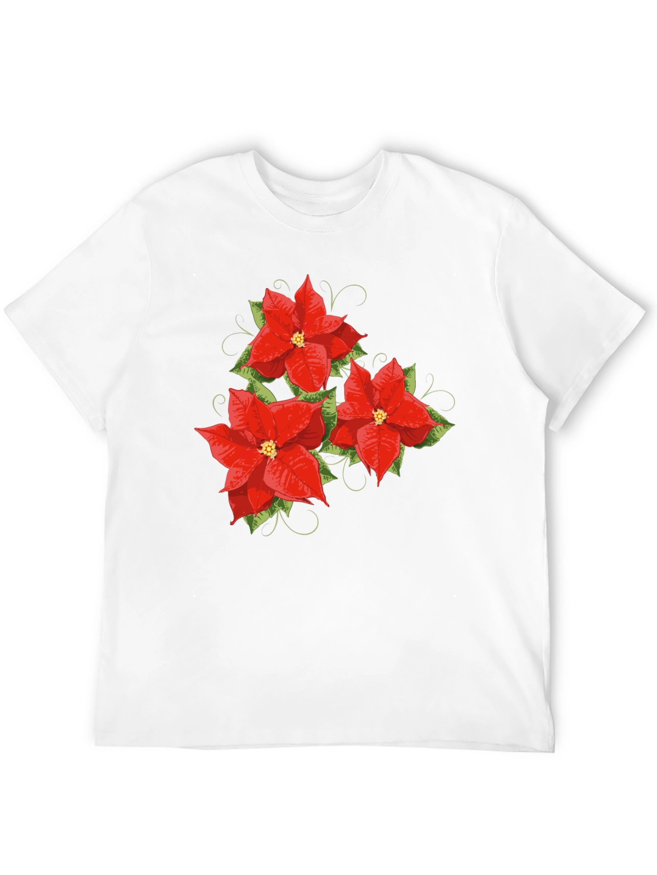 Floral Poinsettia Graphic Tee - Holiday Style