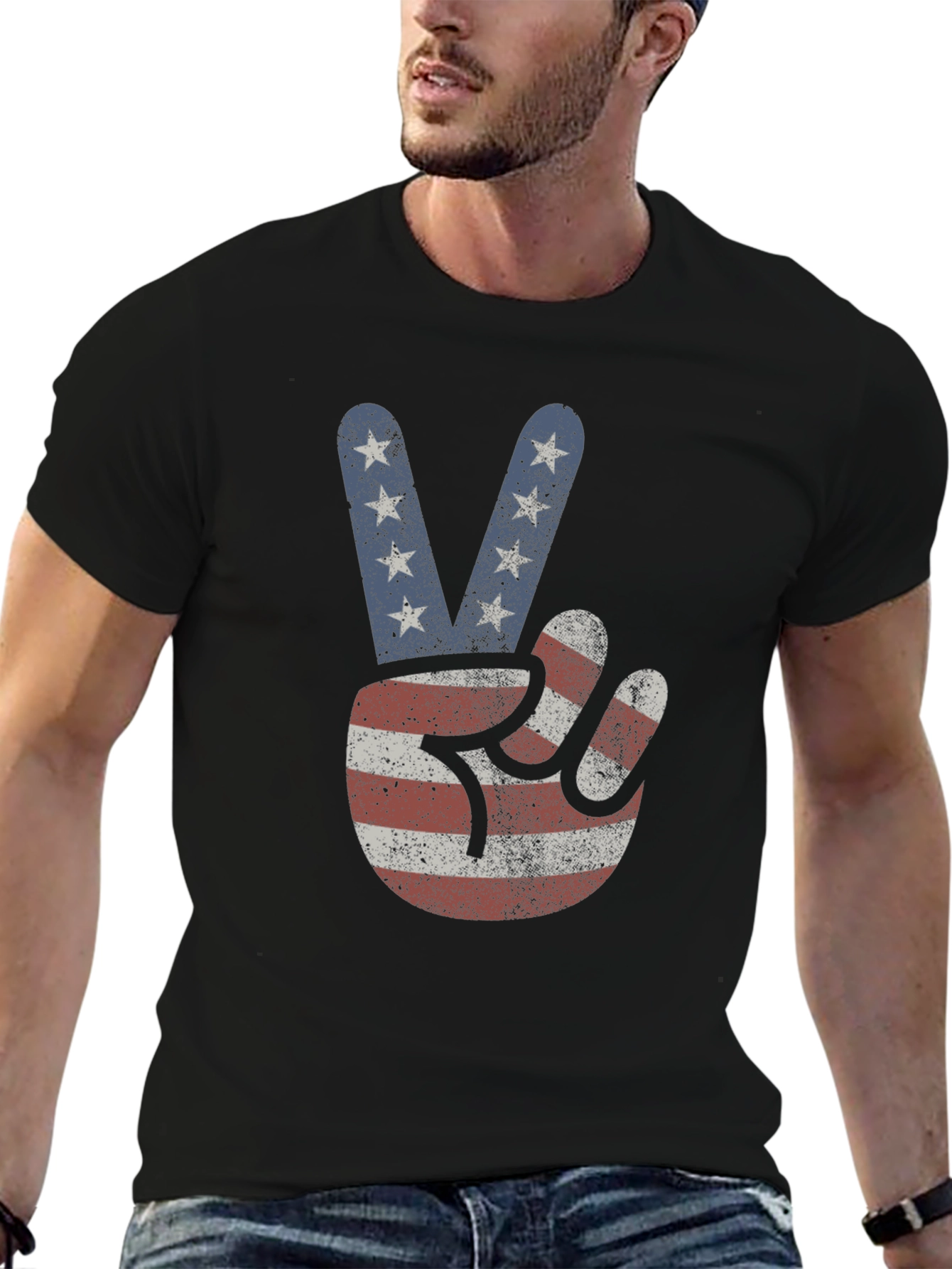 American Flag Peace Sign T-Shirt
