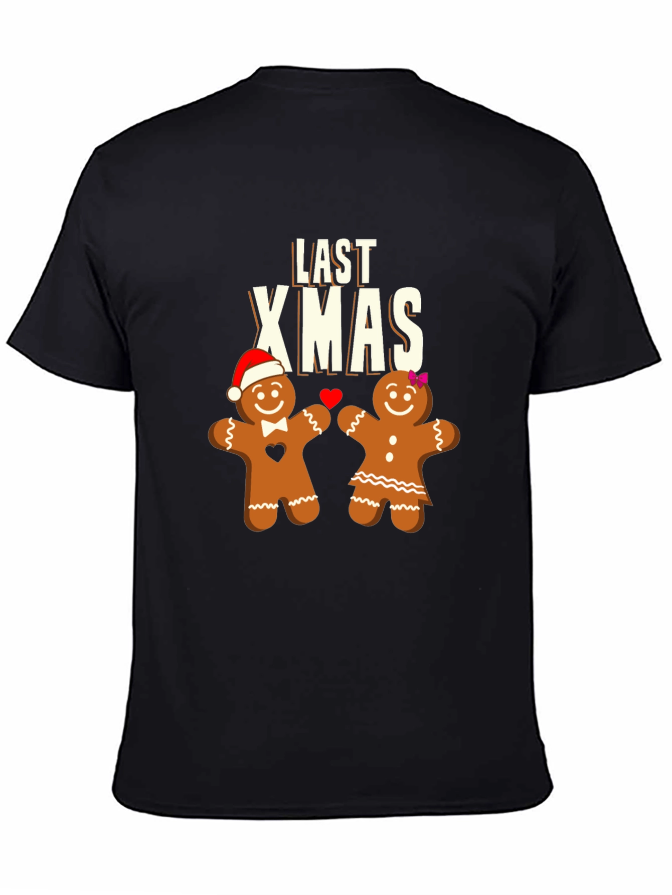 Last Xmas Gingerbread Couple Black T-Shirt
