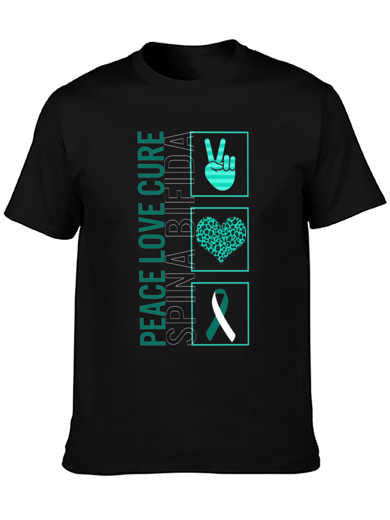 Peace Love Cure Spina Bifida Awareness T-Shirt