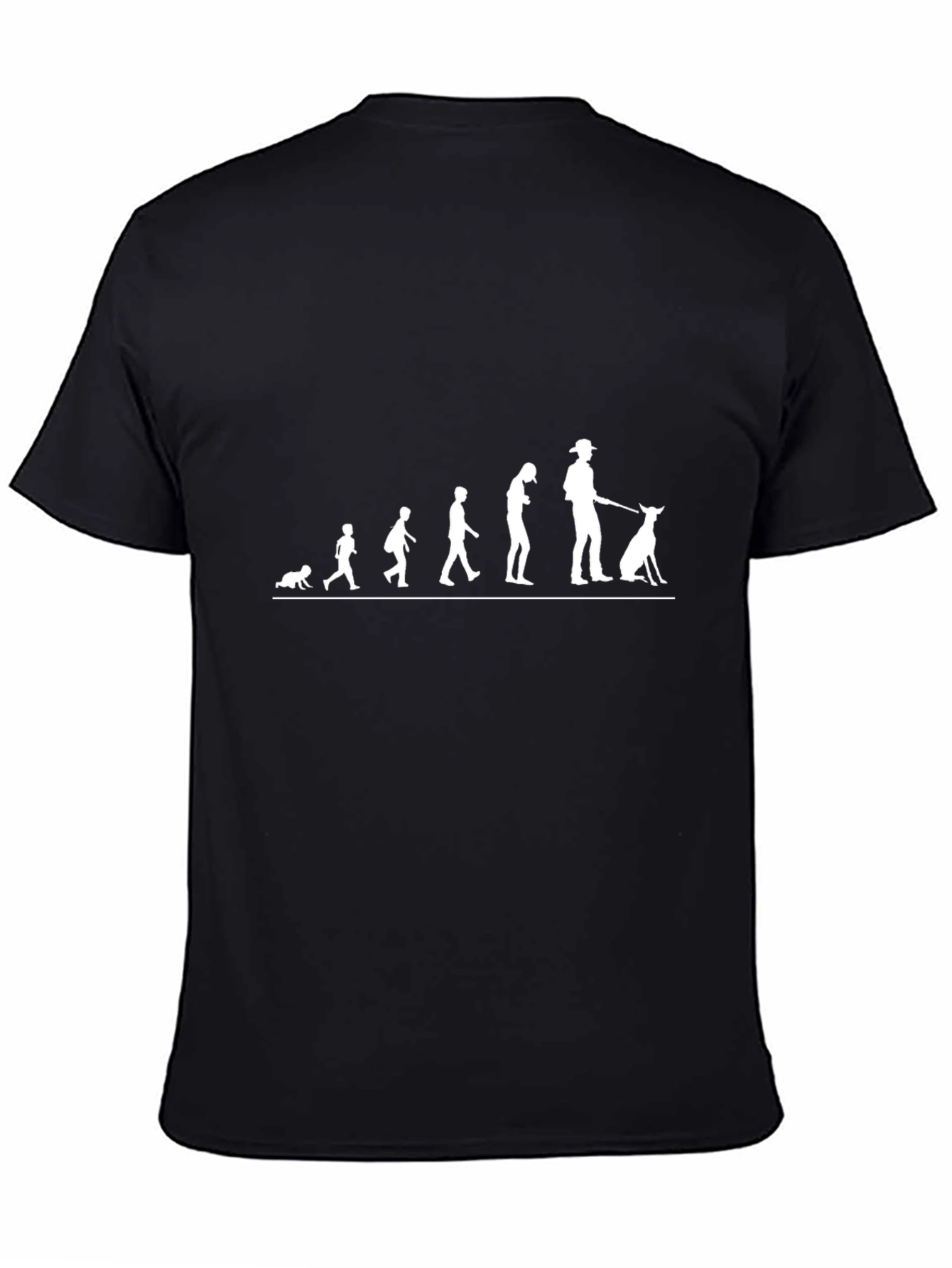 Evolution of Dog Walker Tee - Black Graphic T-Shirt