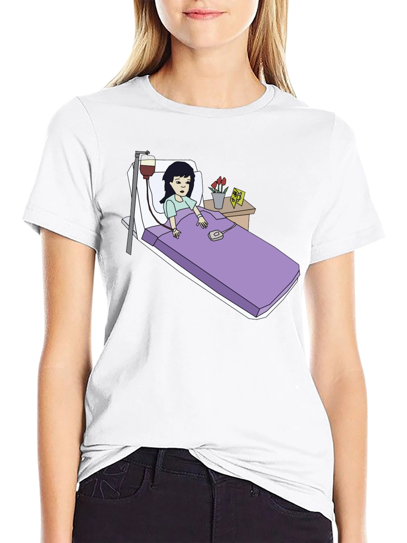 Daria Sick Day Graphic Tee - Black Cotton T-Shirt