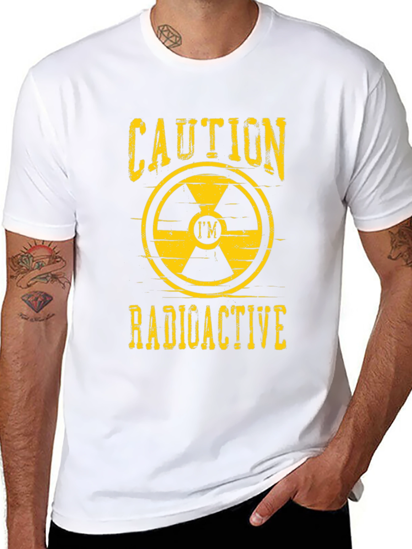 Caution Radioactive T-Shirt - Novelty Graphic Tee