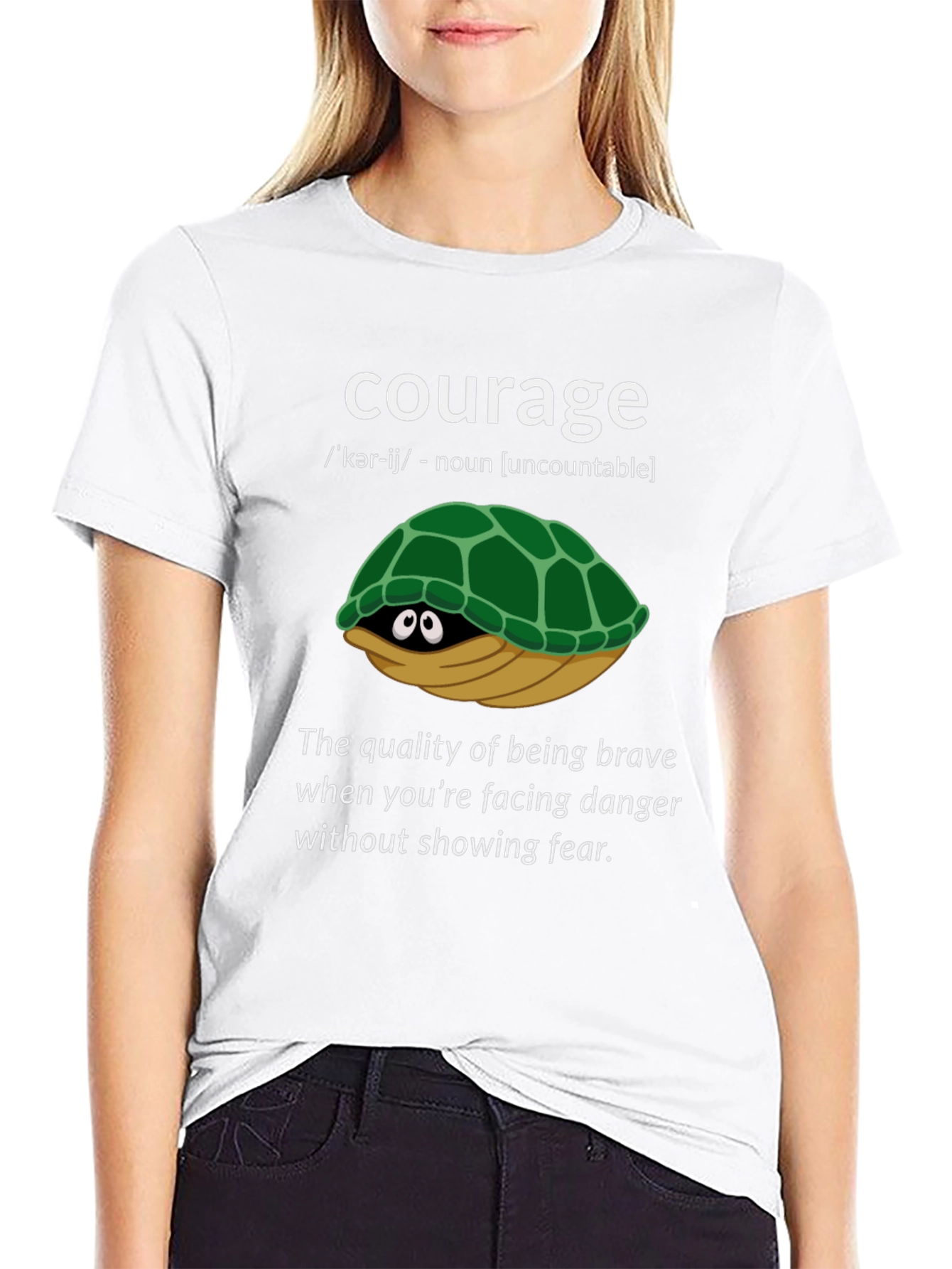 Courage Turtle Graphic T-Shirt