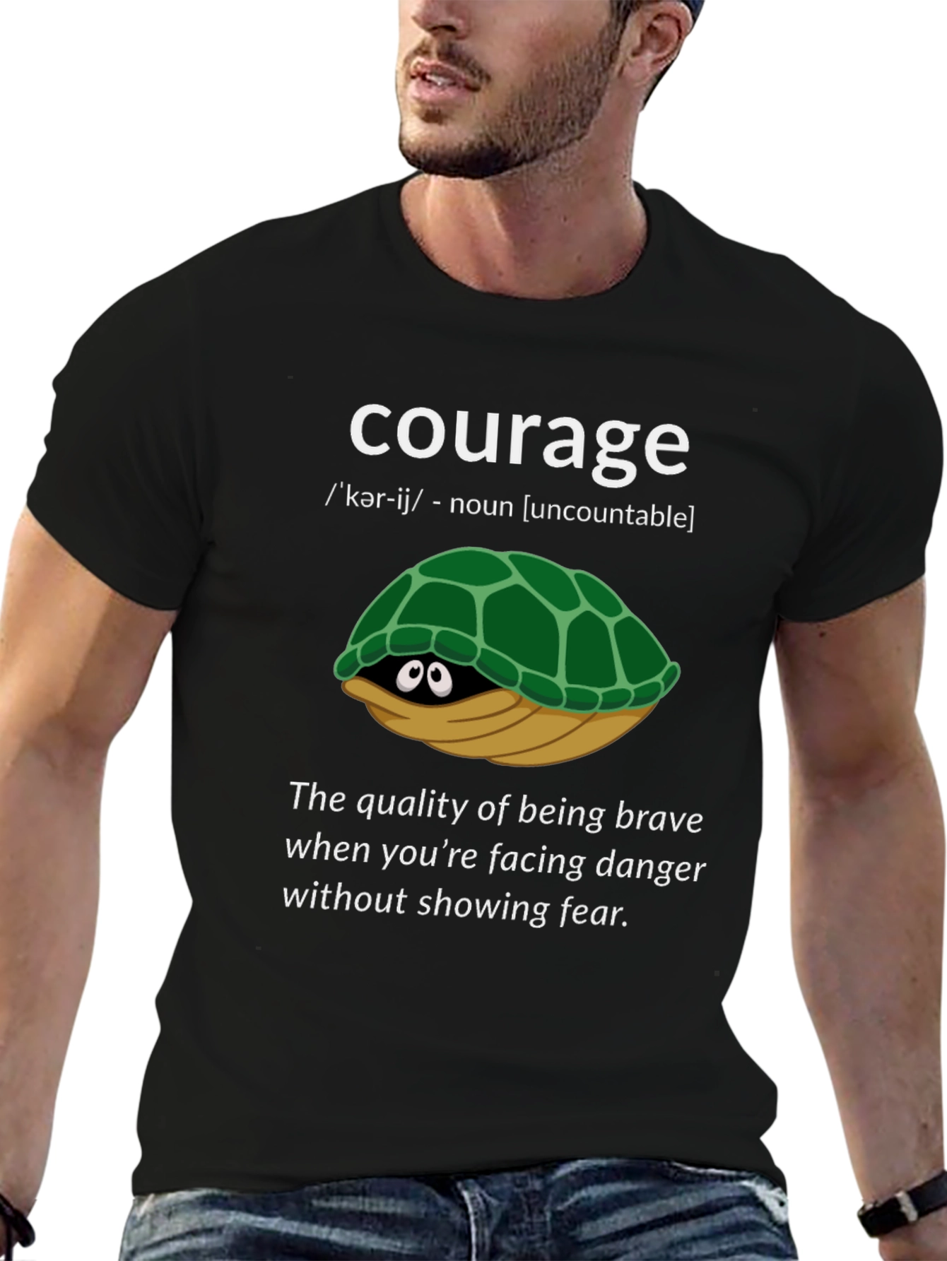 Courage Turtle Graphic T-Shirt