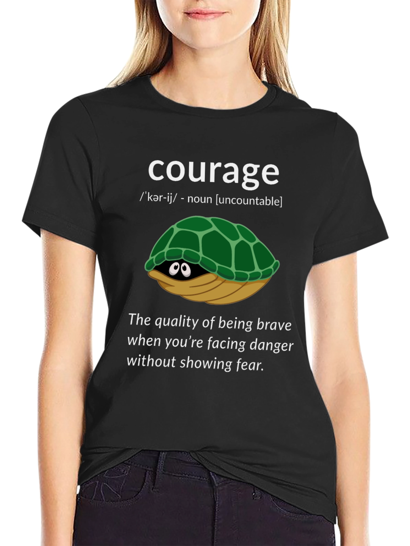 Courage Turtle Graphic T-Shirt
