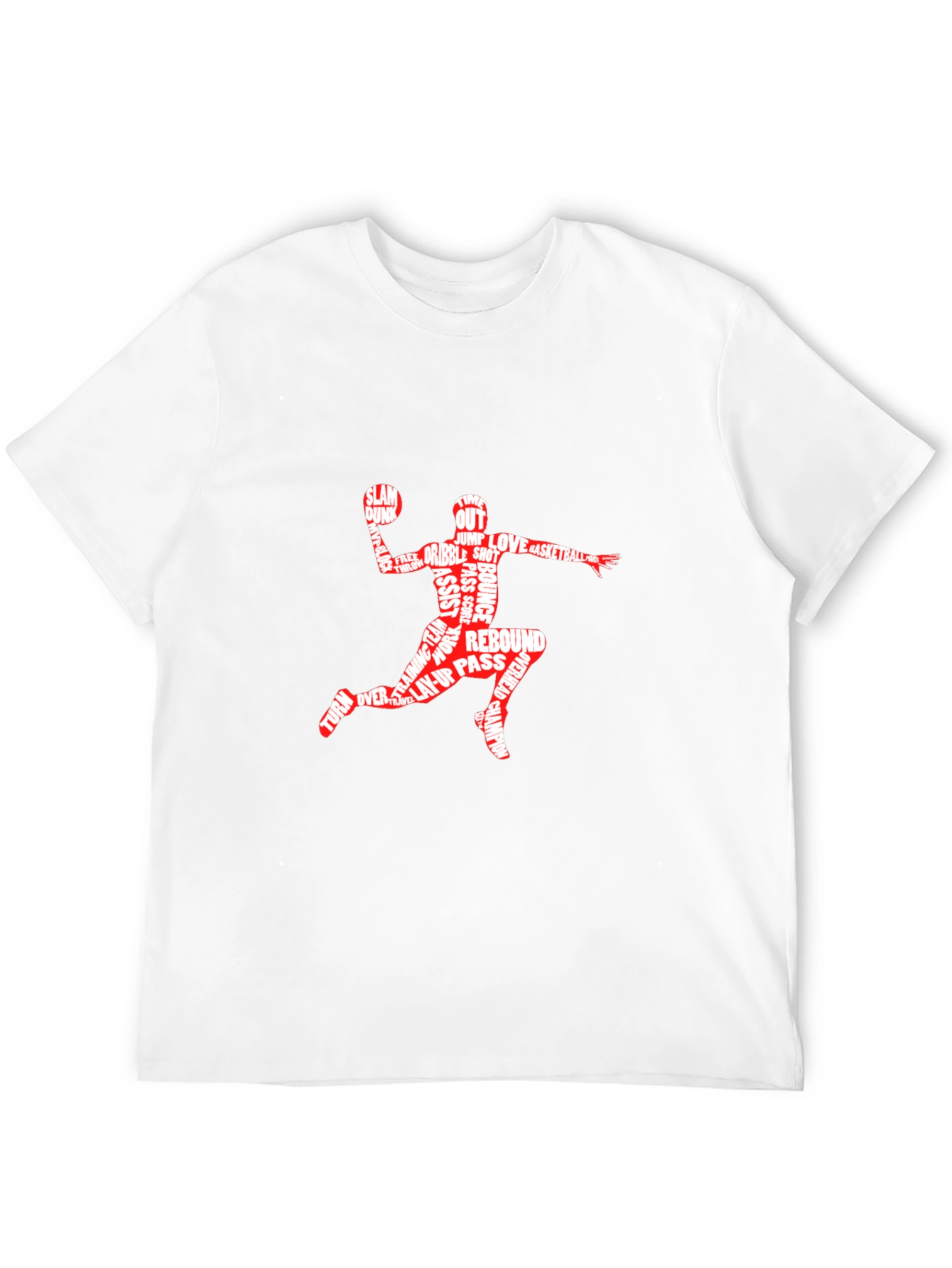 Basketball Word Art Graphic T-Shirt - Black