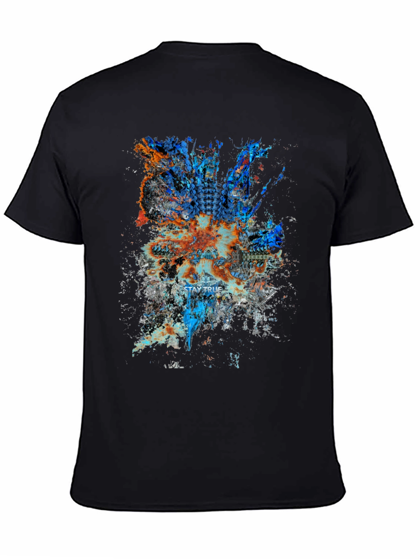 Abstract Graphic Print Mens Black T-Shirt