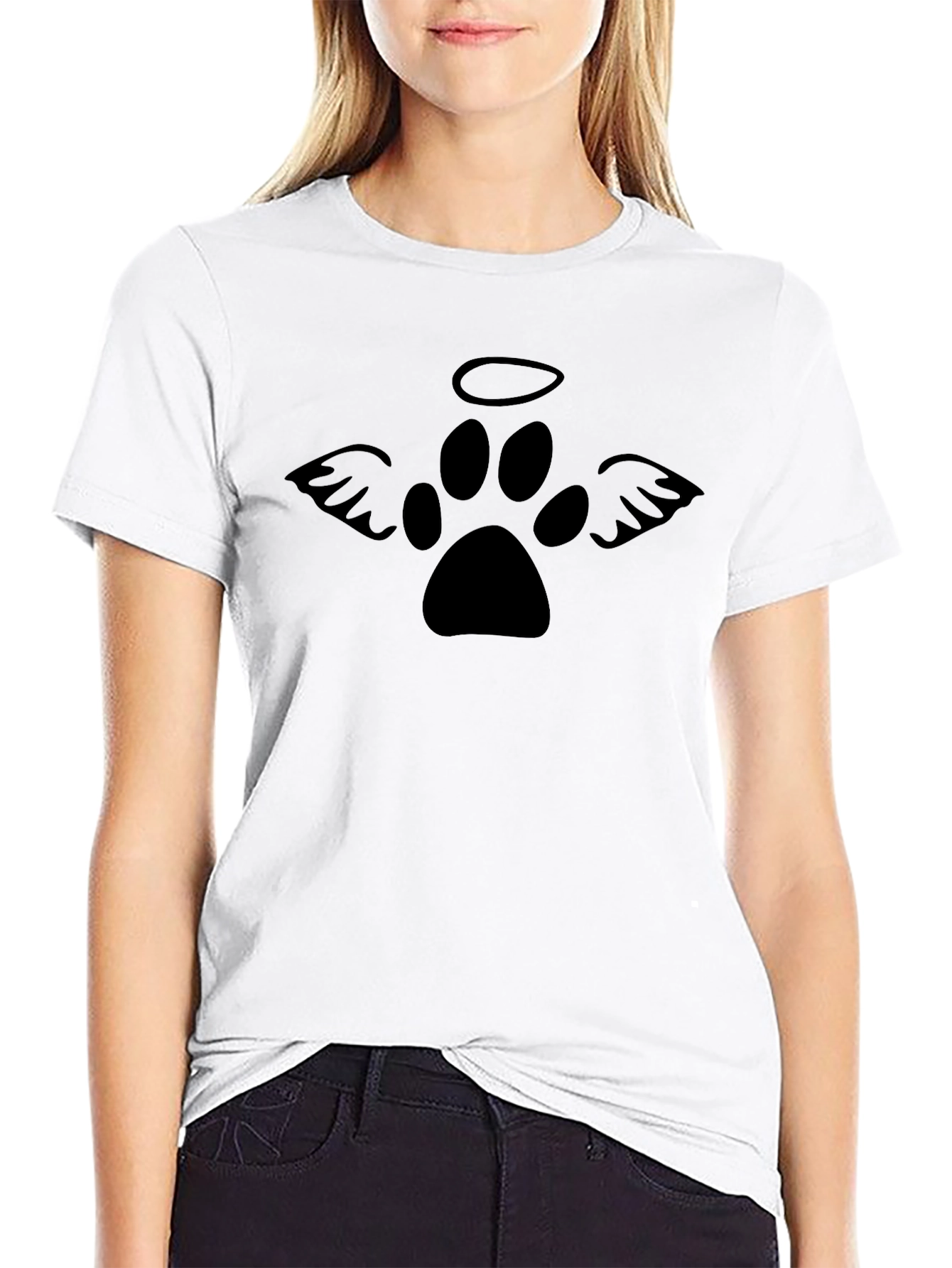 Angel Paw Print T-Shirt - Pet Memorial Tee
