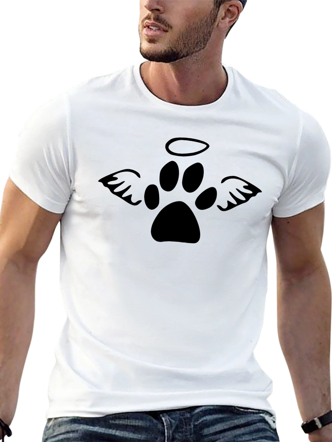 Angel Paw Print T-Shirt - Pet Memorial Tee