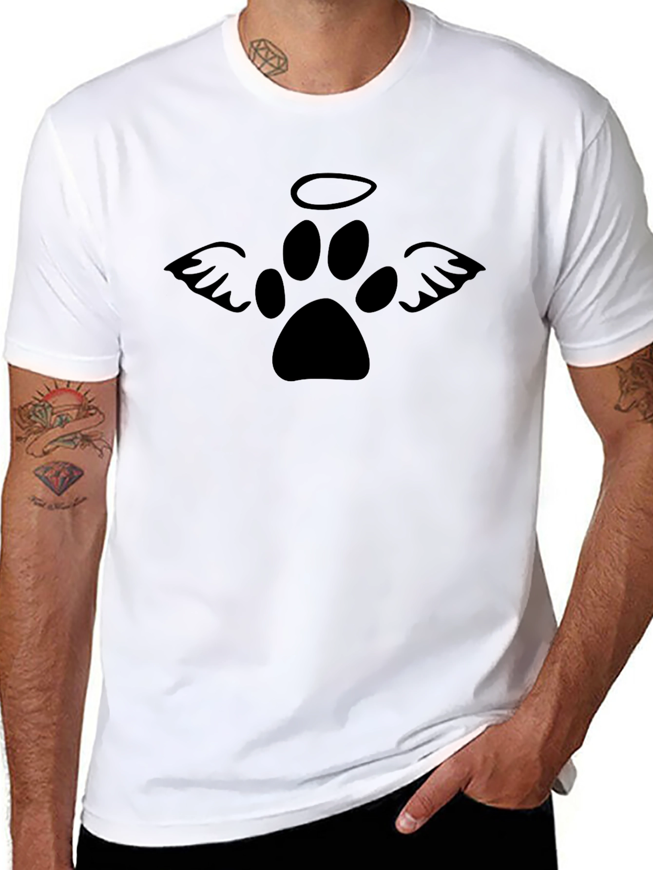 Angel Paw Print T-Shirt - Pet Memorial Tee