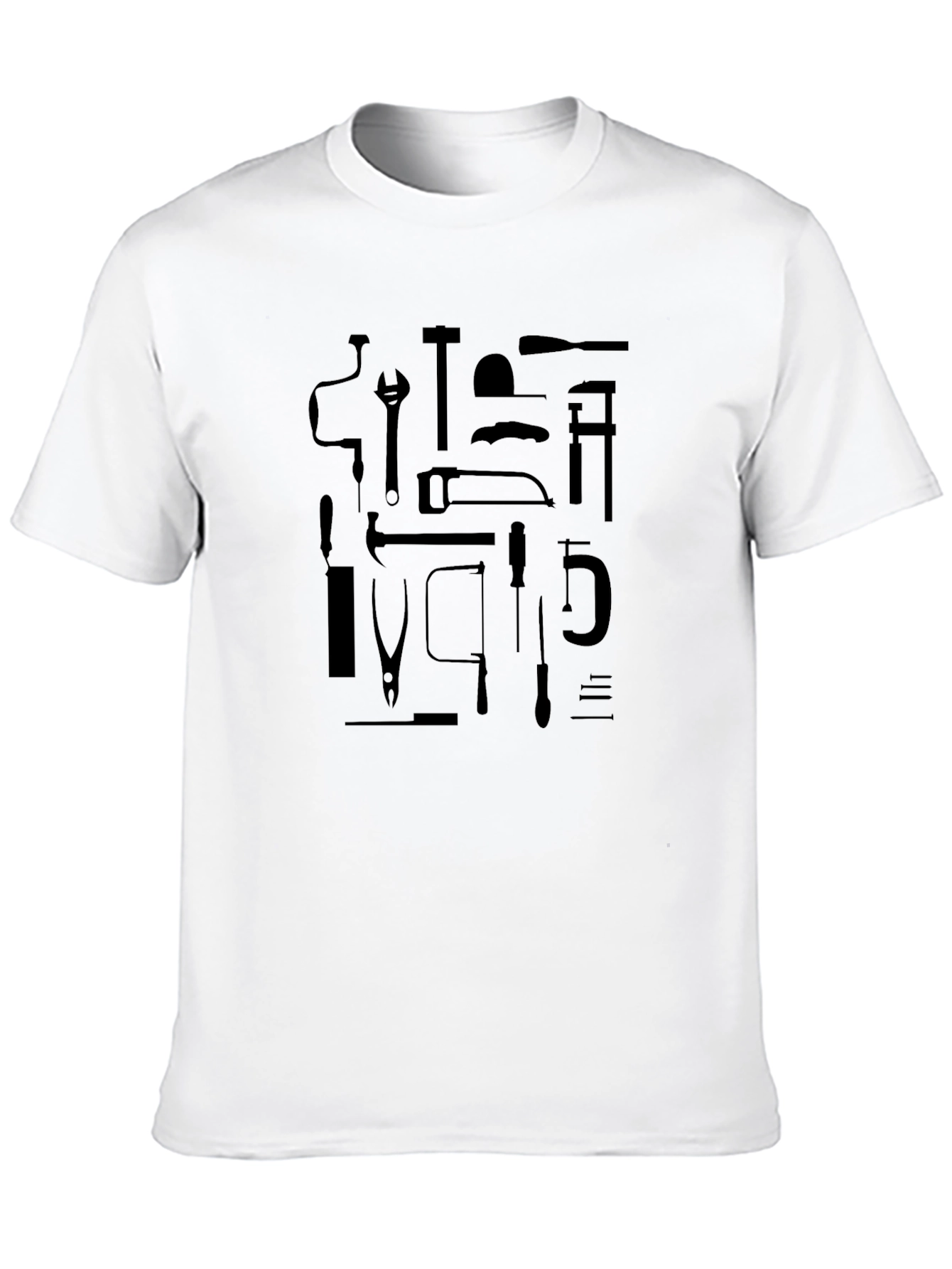 Black Tool Pattern T-Shirt