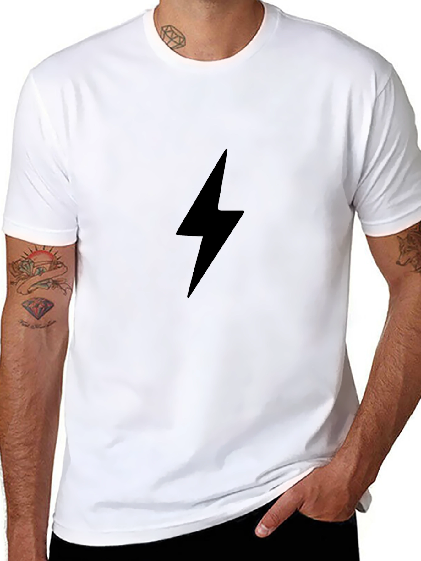 Black Lightning Bolt Graphic Tee