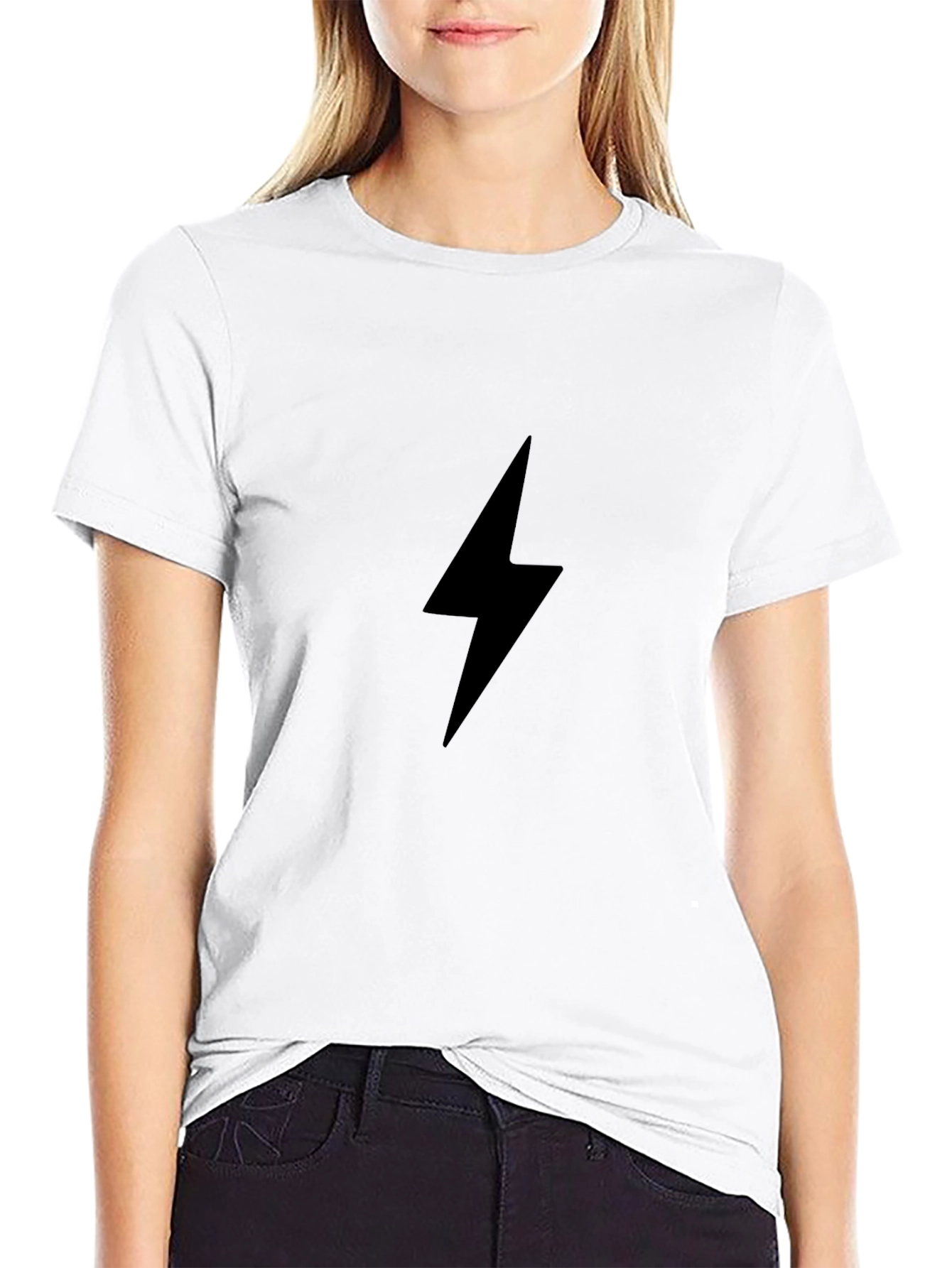 Black Lightning Bolt Graphic Tee