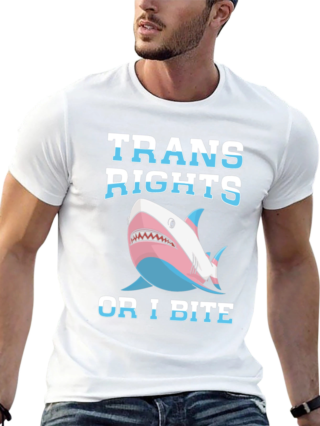 Trans Rights Shark Bite T-Shirt