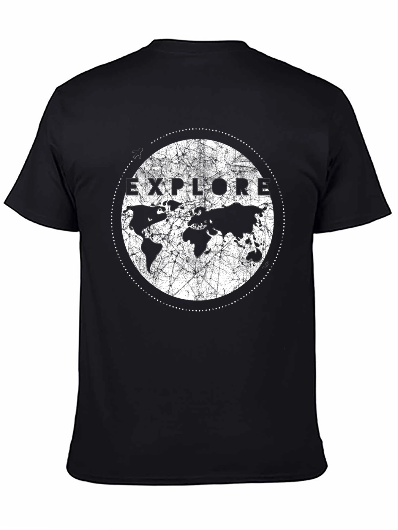 Explore Earth Graphic Print Black T-Shirt