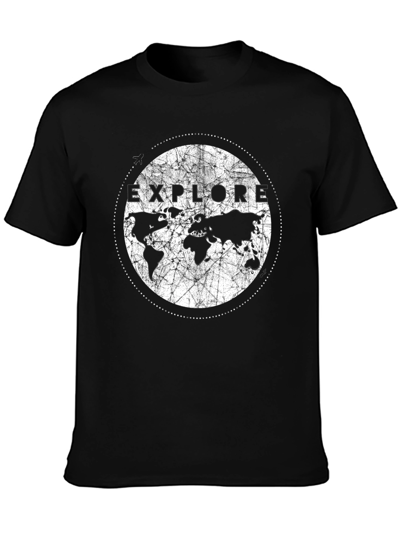 Explore Earth Graphic Print Black T-Shirt