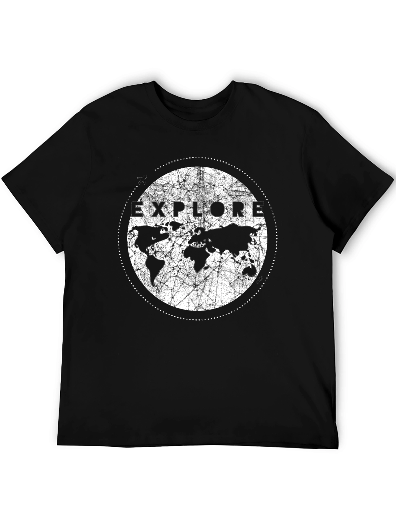 Explore Earth Graphic Print Black T-Shirt