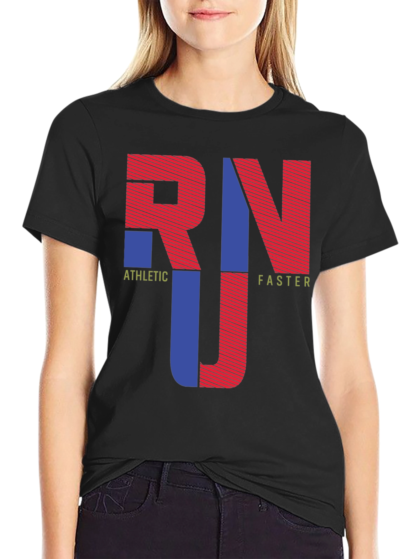 Athletic Faster Graphic Print T-Shirt