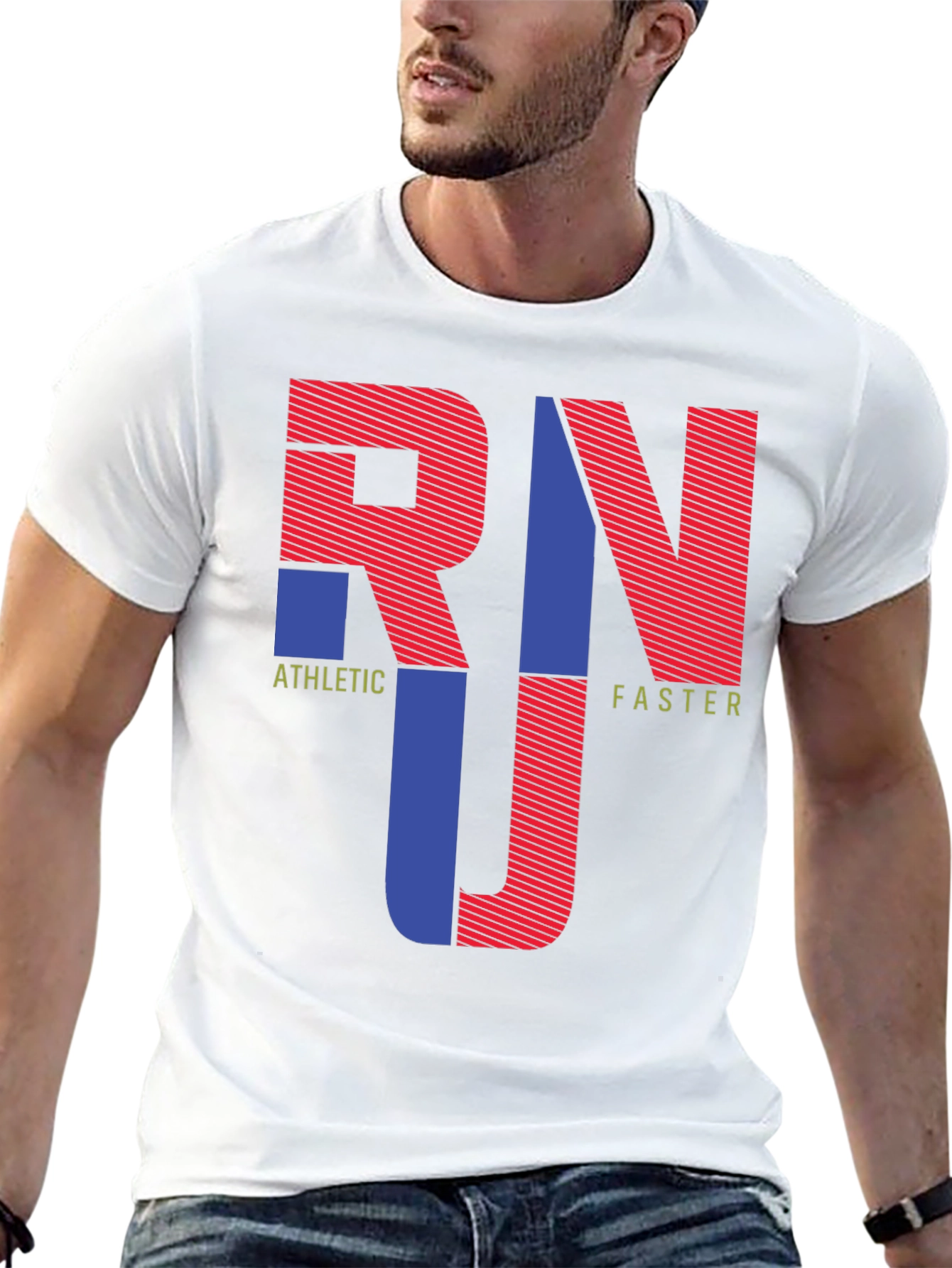 Athletic Faster Graphic Print T-Shirt