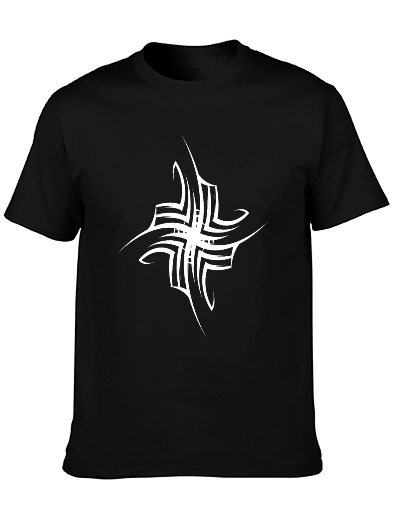 Modern Tribal Graphic Black T-Shirt