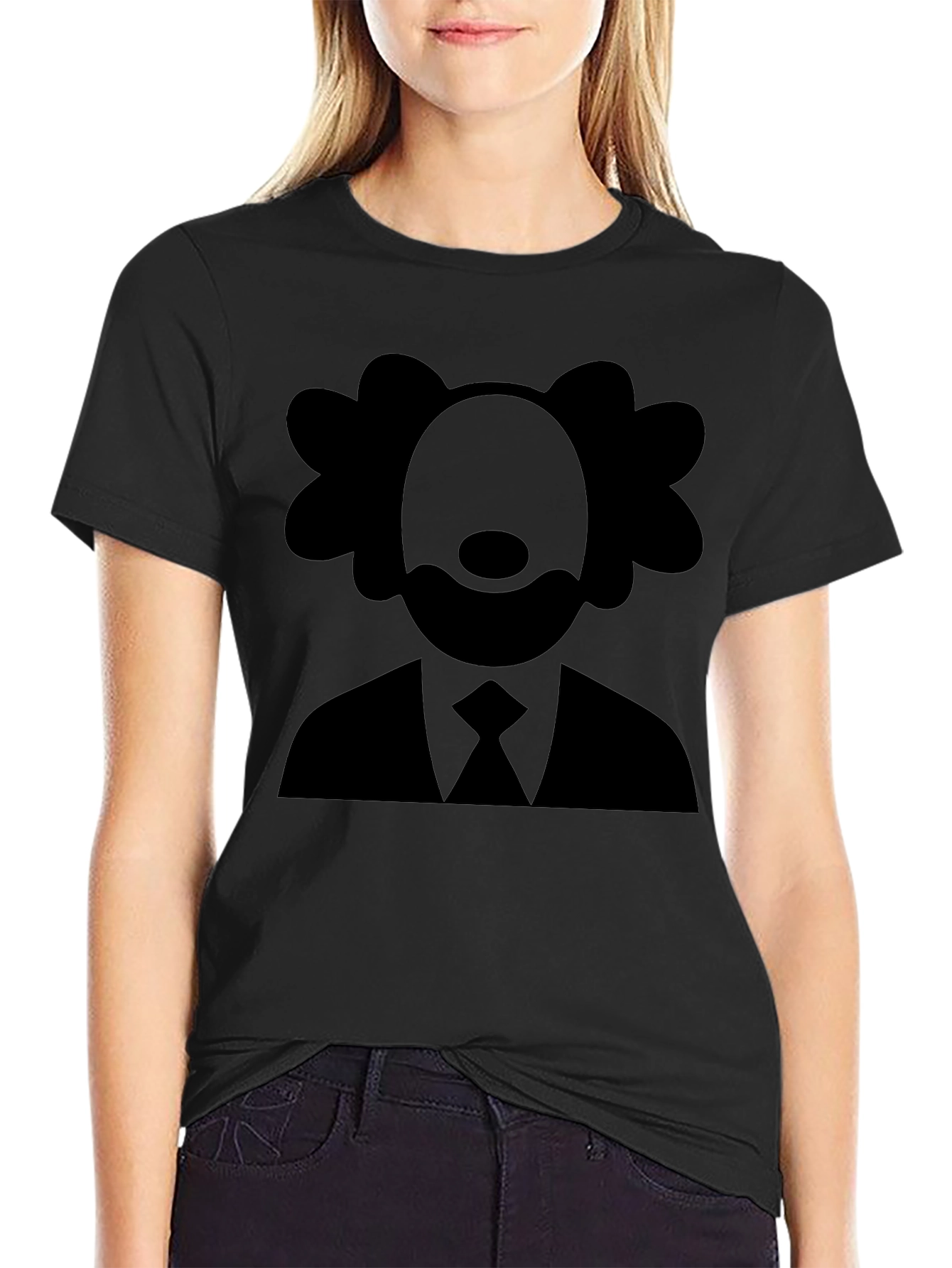 Clown Silhouette Graphic Tee - Black