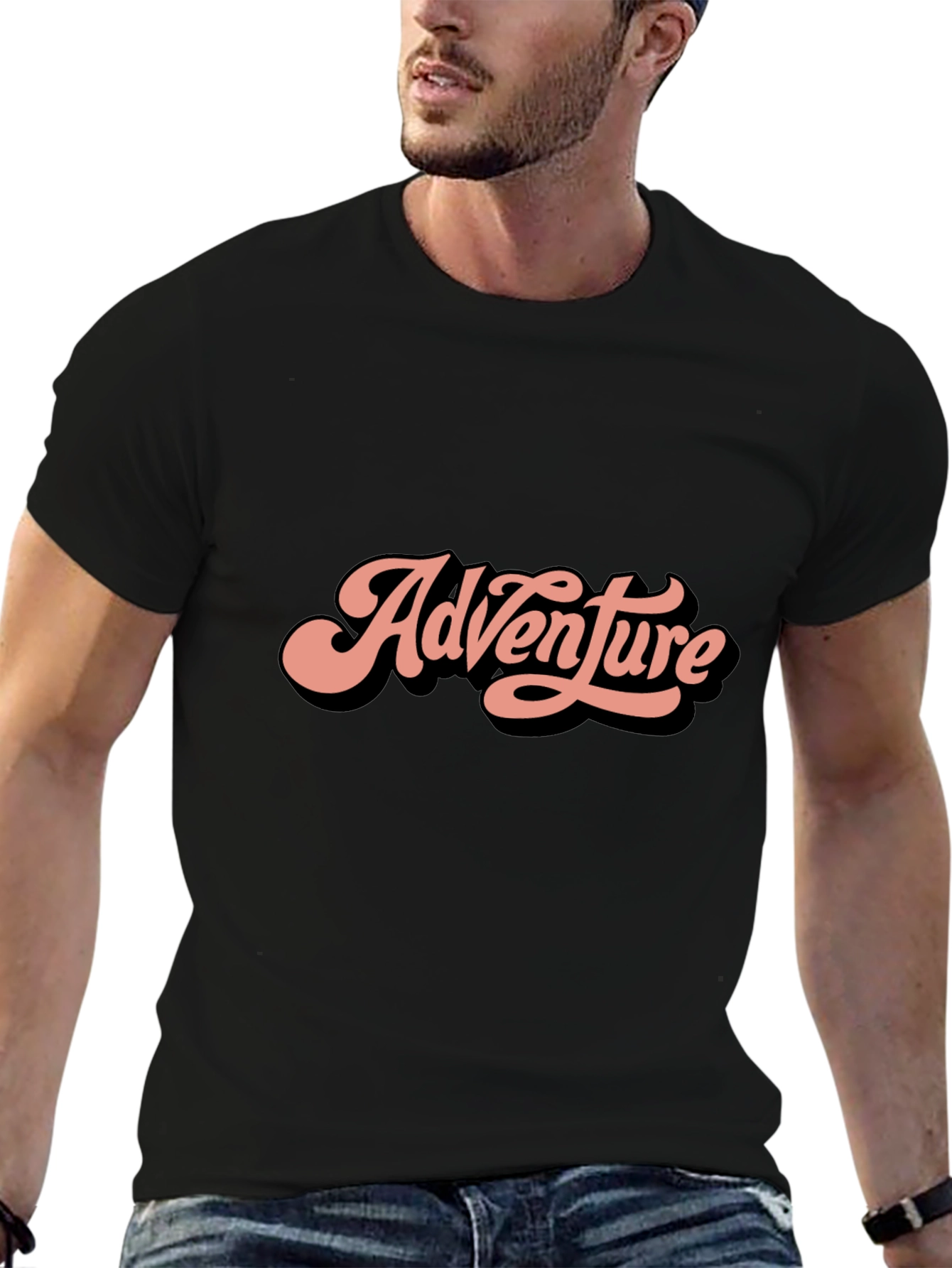 Adventure Tee: Retro Style Black T-Shirt