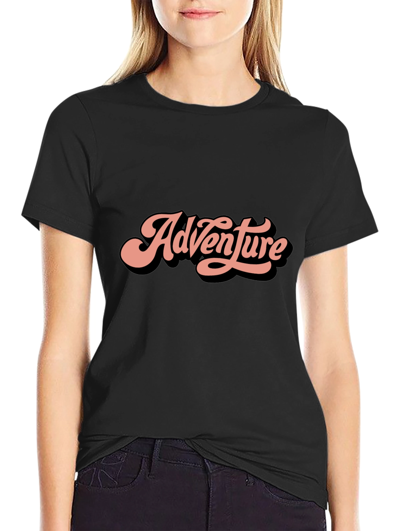 Adventure Tee: Retro Style Black T-Shirt