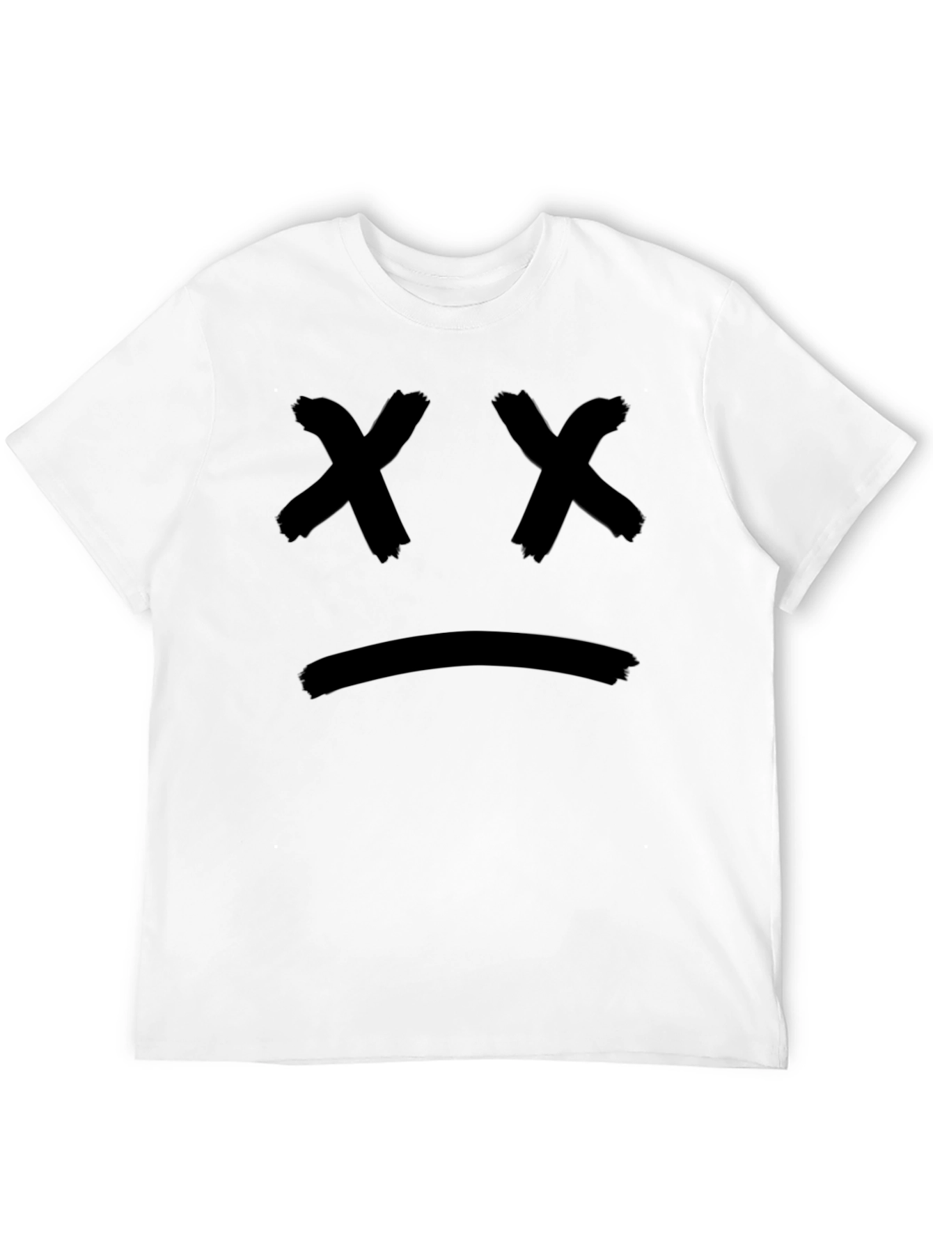 Sad Face Graphic Black T-Shirt