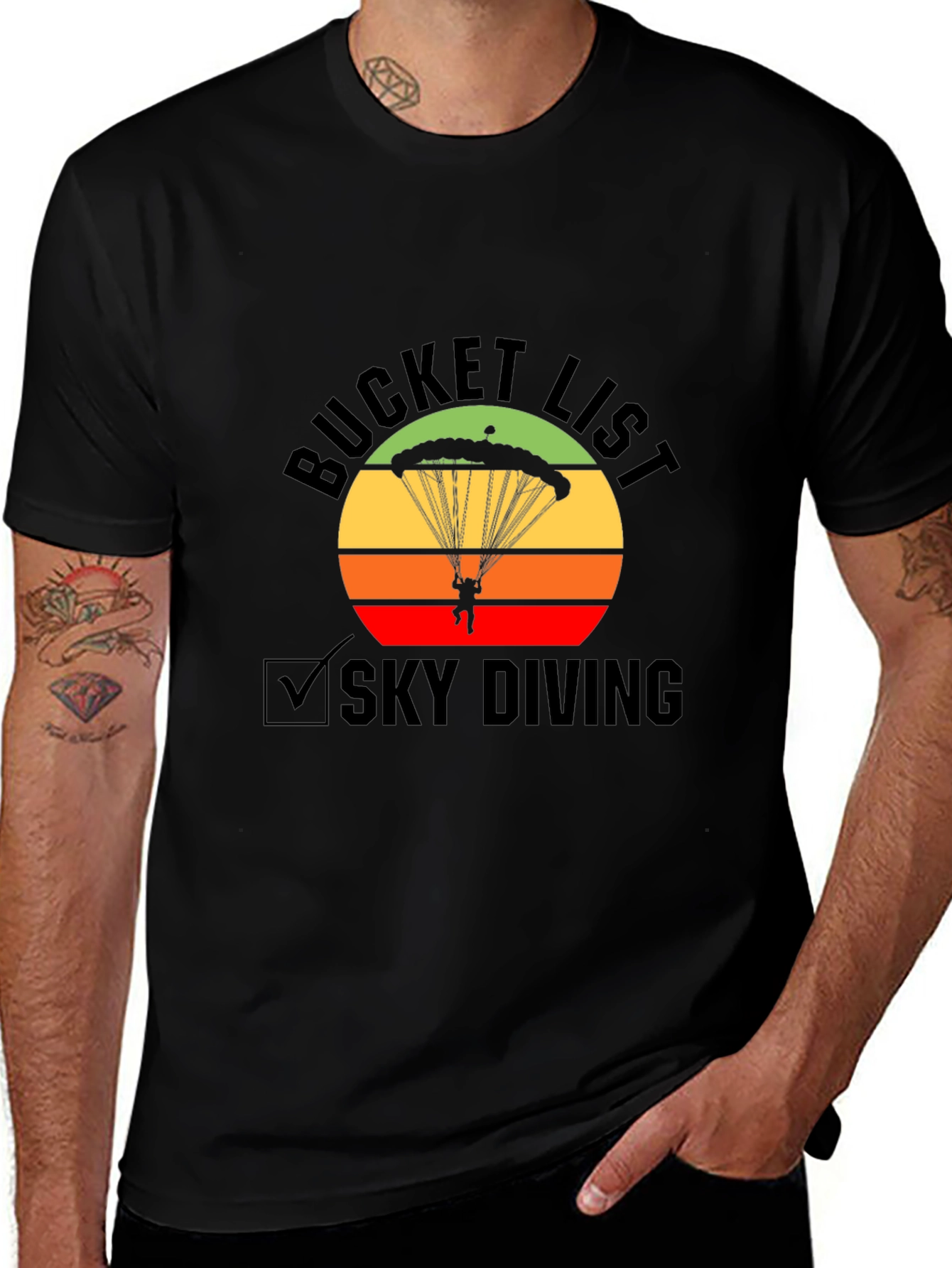 Skydiving Bucket List Graphic Tee