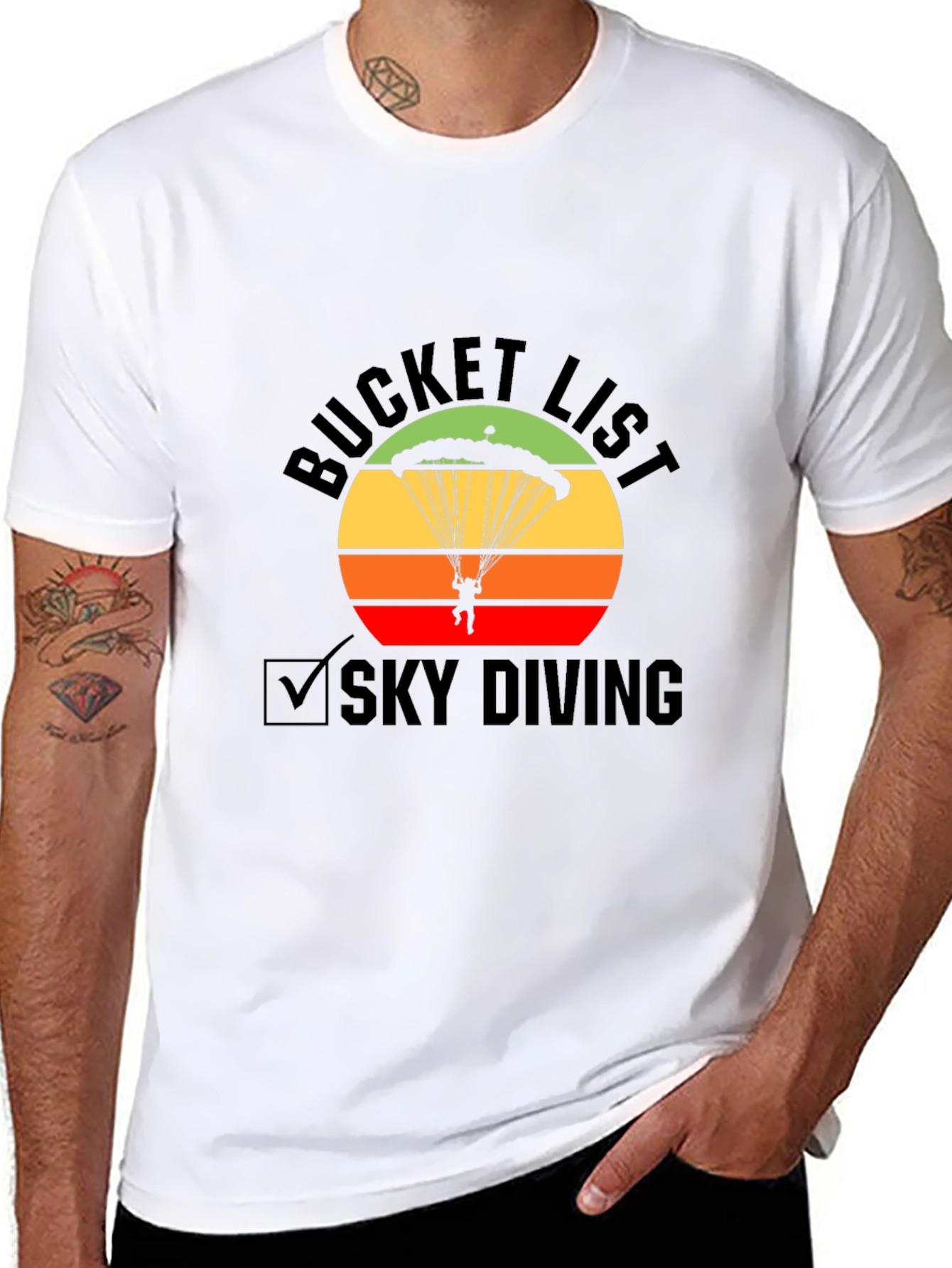 Skydiving Bucket List Graphic Tee