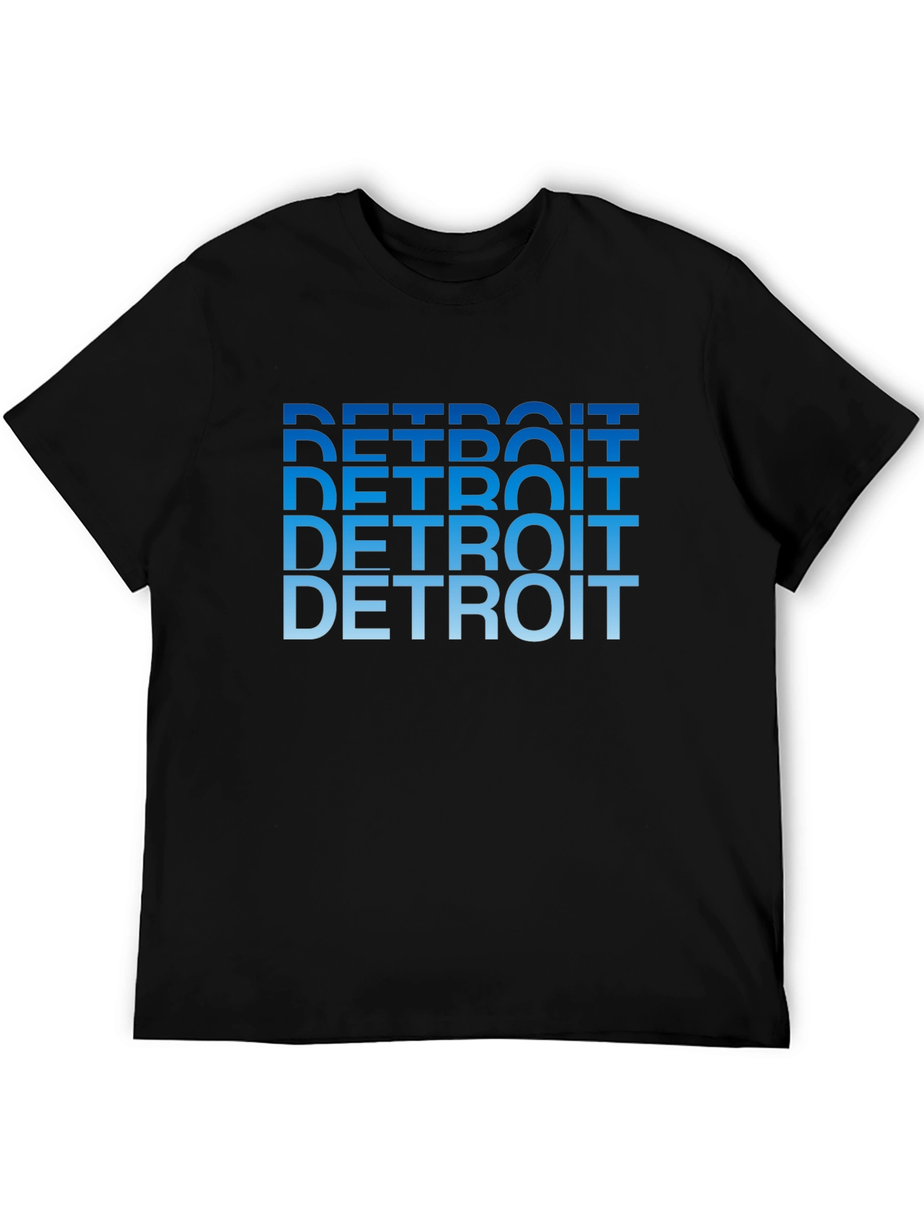 Detroit Text Gradient Black Tee