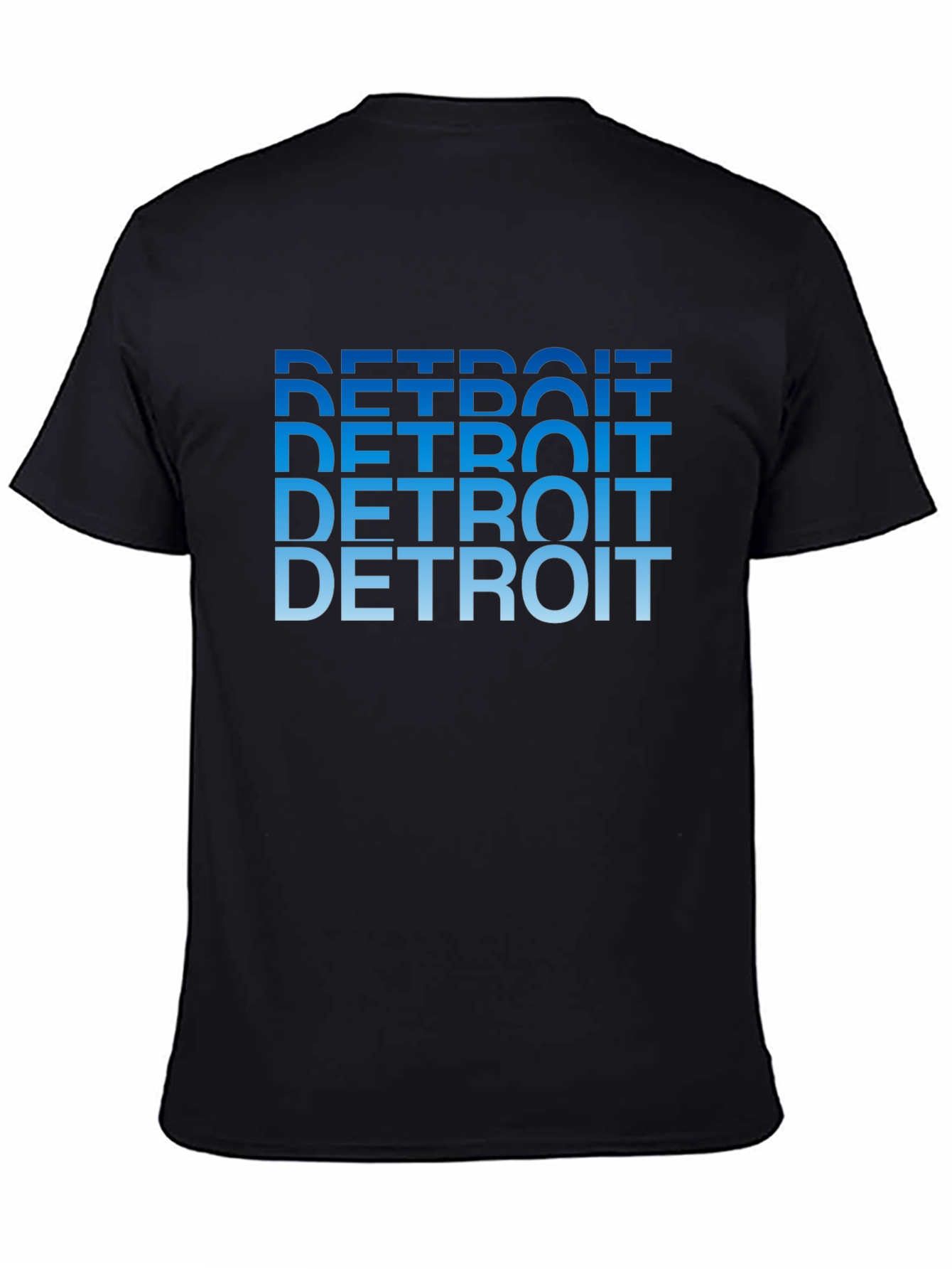 Detroit Text Gradient Black Tee