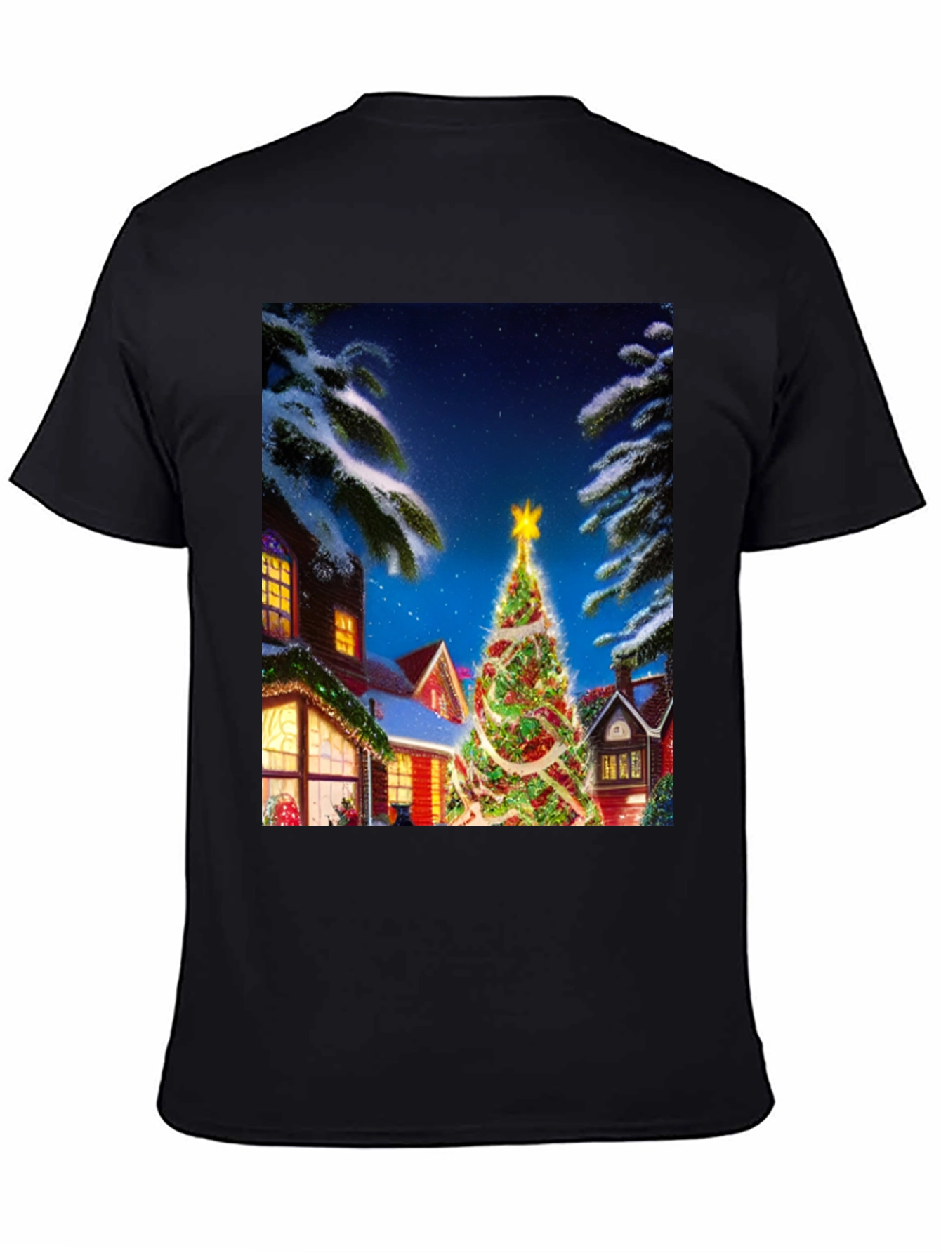 Christmas Tree House Graphic T-Shirt