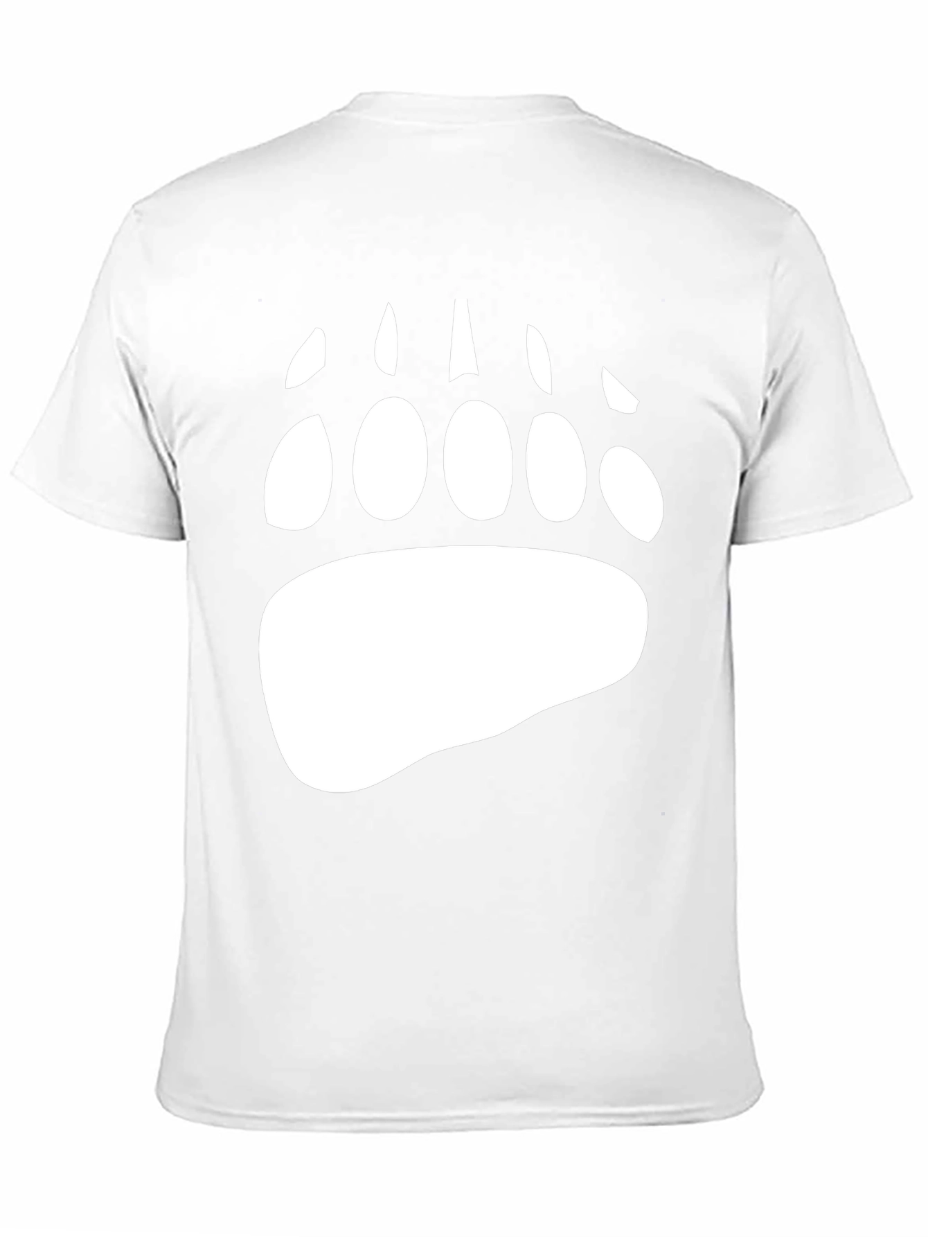 Bear Paw Print Graphic Tee - Black Cotton Blend