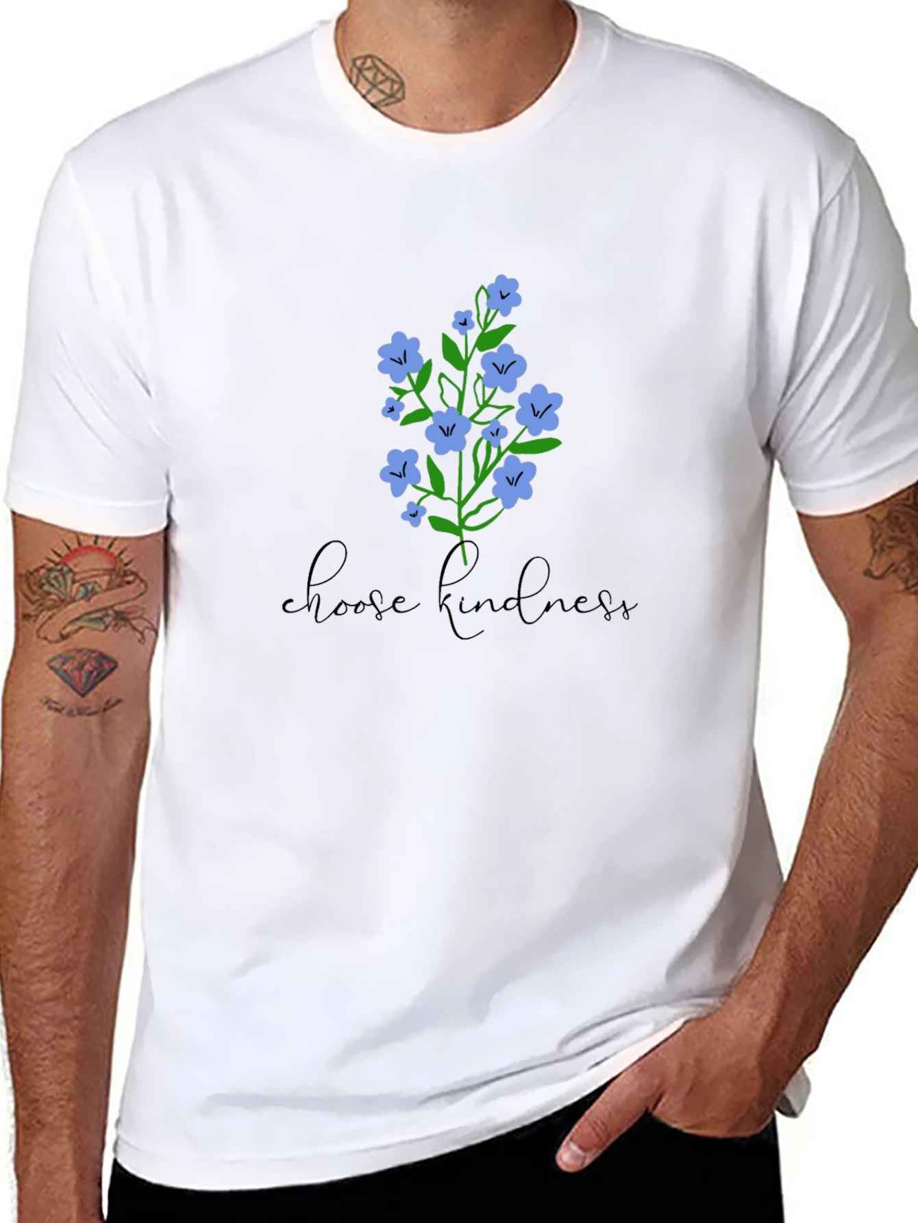 Choose Kindness Floral Graphic Tee - Black
