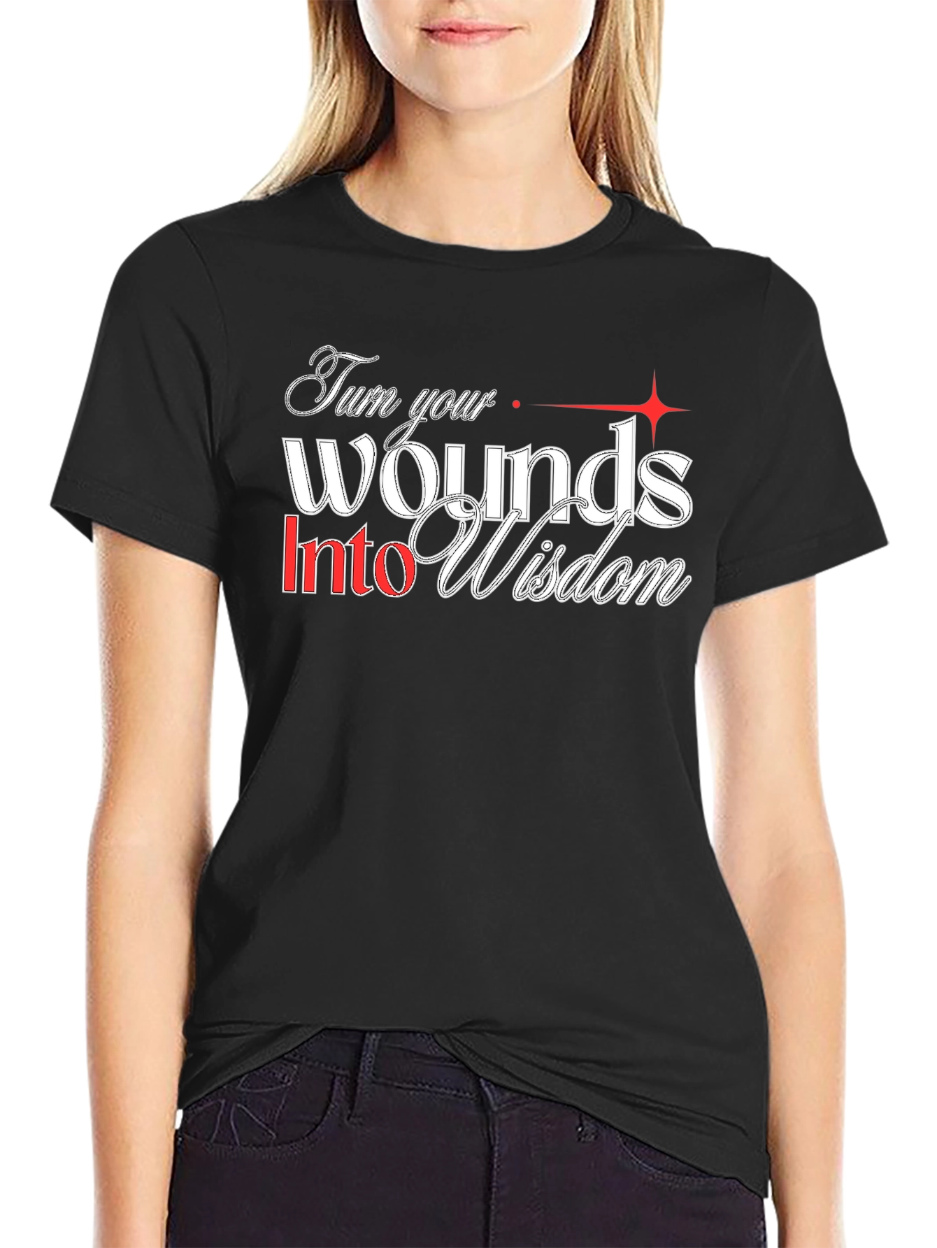 Turn Your Wounds Into Wisdom Graphic Tee - Black